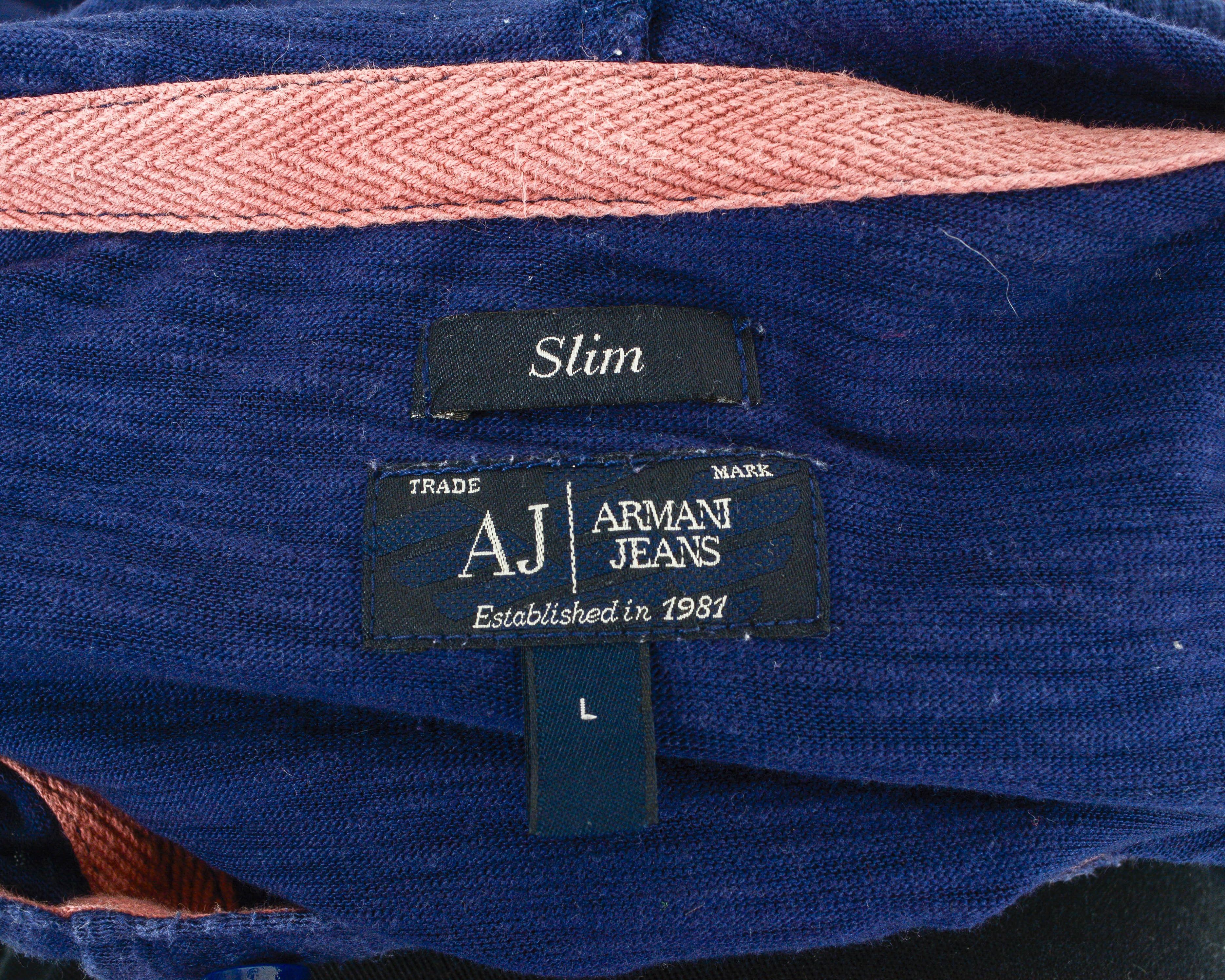 Armani ARMANI Jeans Men L Shirt Slim Fit Hoodie Long Sleeve Size US L / EU 52-54 / 3 - 5 Thumbnail