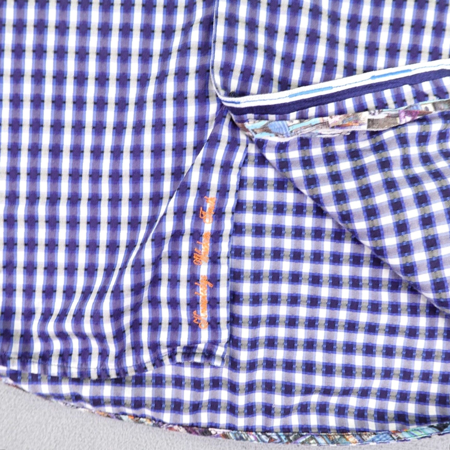 Robert Graham Robert Graham Shirt Mens XL Blue Plaid Button-Up Long Sleeve Collared Cotton Designer Colorful Size US XL / EU 56 / 4 - 6 Thumbnail