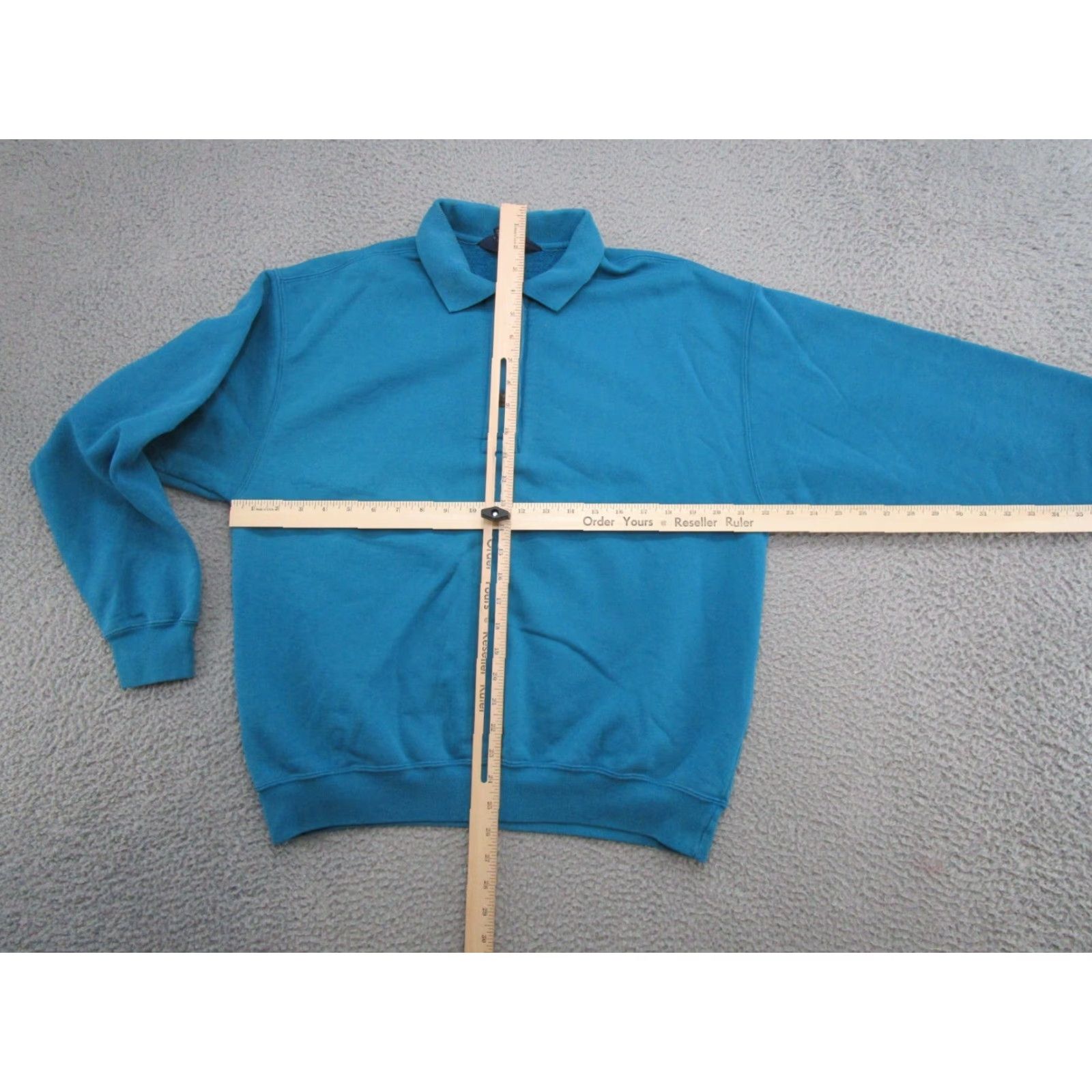 Lands' End VTG Lands End WOMEN'S Blue Henley Polo Collared Sweatshirt L USA Made Read Size L / US 10 / IT 46 - 5 Thumbnail