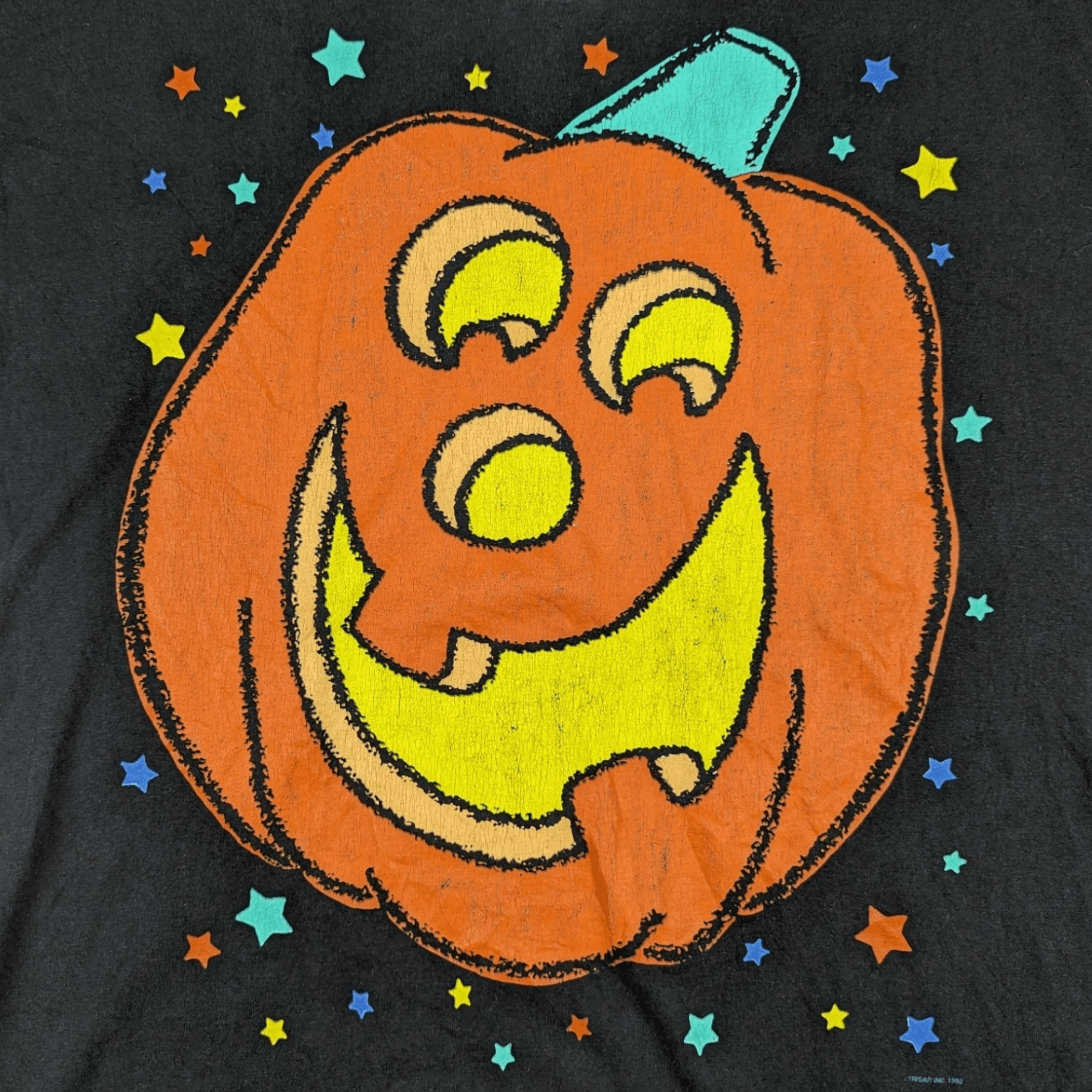 Hanes Vintage 90's Trisar 1992 HANES Halloween Pumpkin T-Shirt Size US XL / EU 56 / 4 - 5 Thumbnail