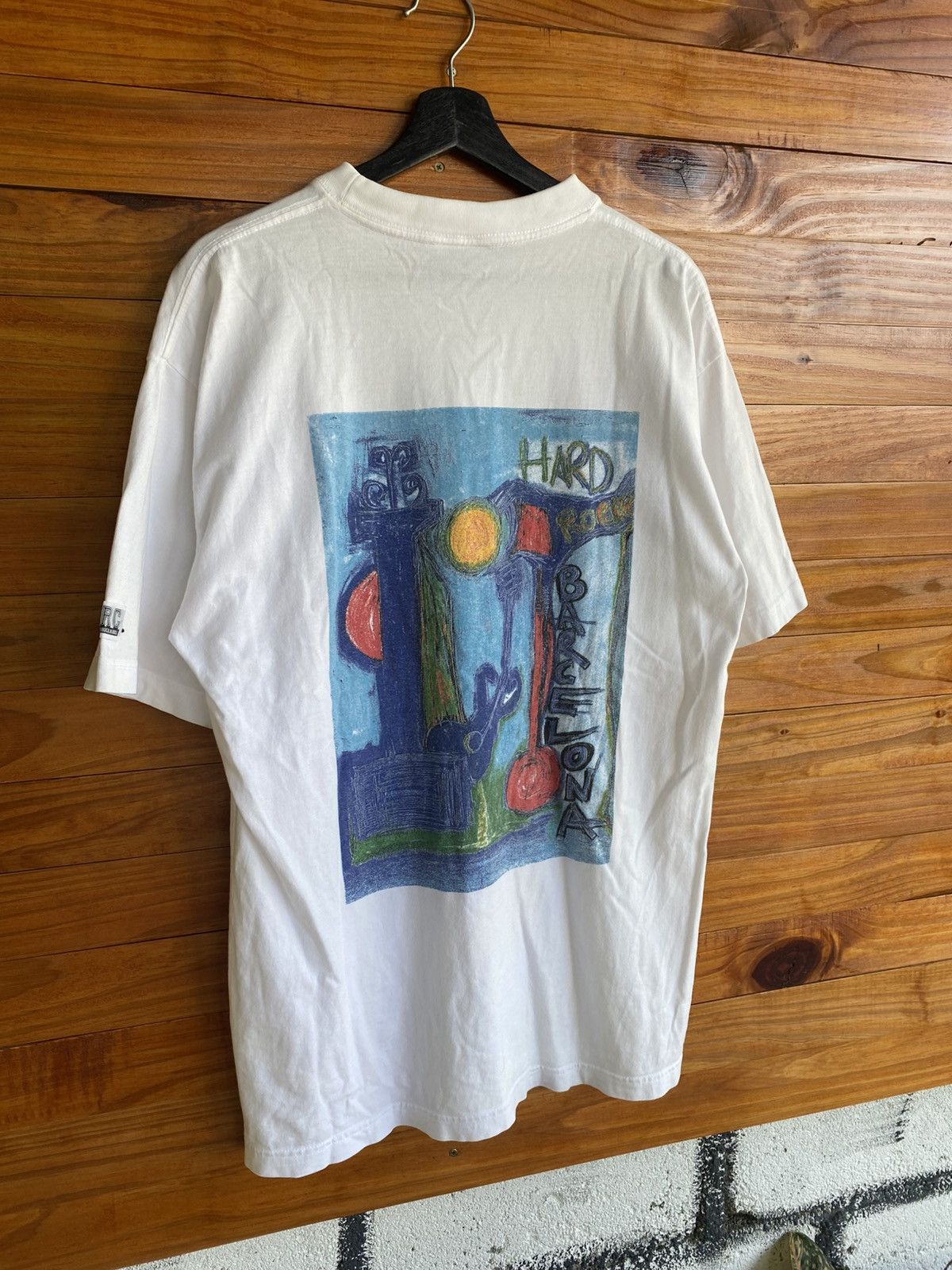 Hard Rock Cafe Vintage 90s Hard Rock Cafe Barcelona Heavy-T Pop Art Design Size US M / EU 48-50 / 2 - 3 Thumbnail
