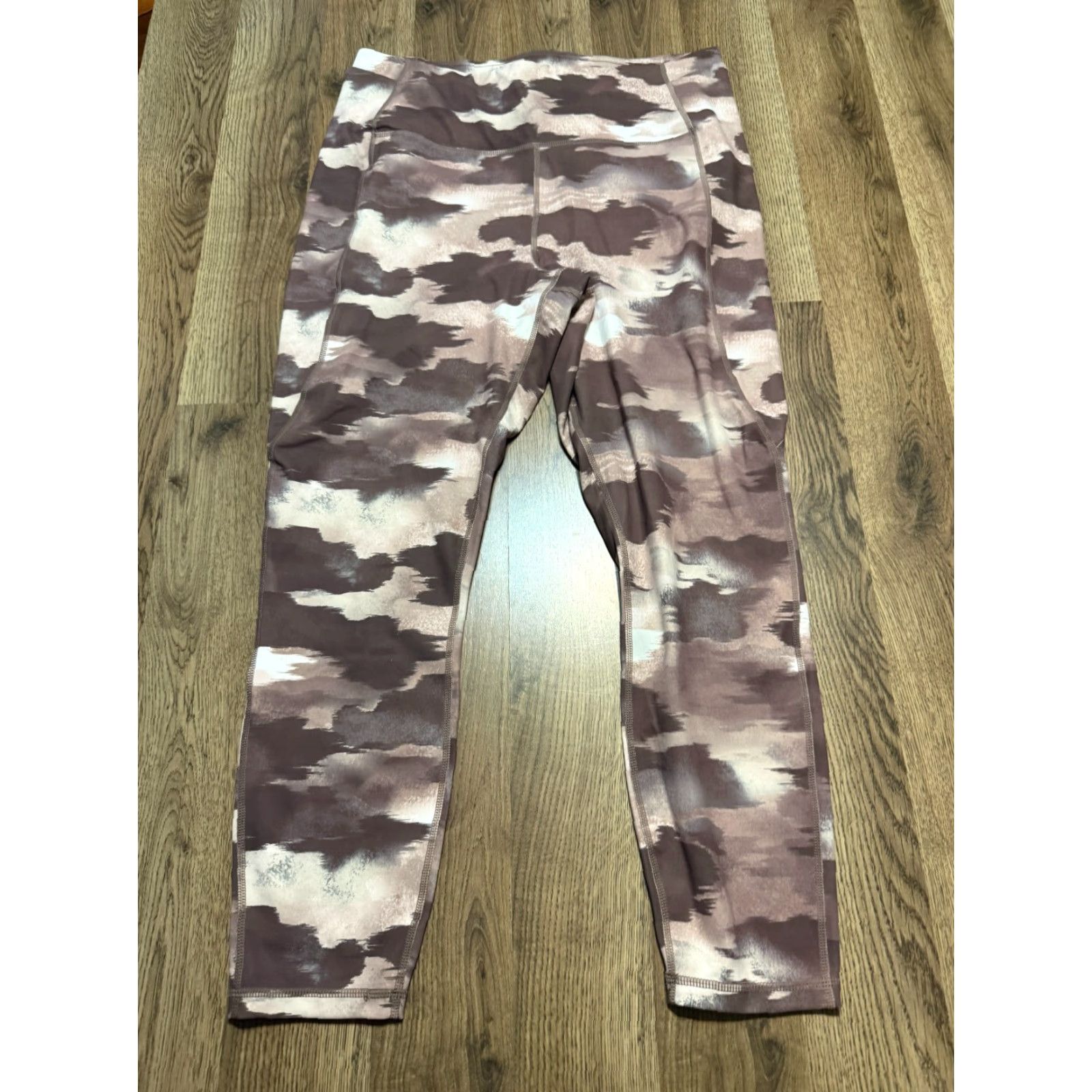 Reebok Reebok Leggings Women's XL Brown High Rise Pull On Stretch Size 40" / US 18 - 2 Thumbnail