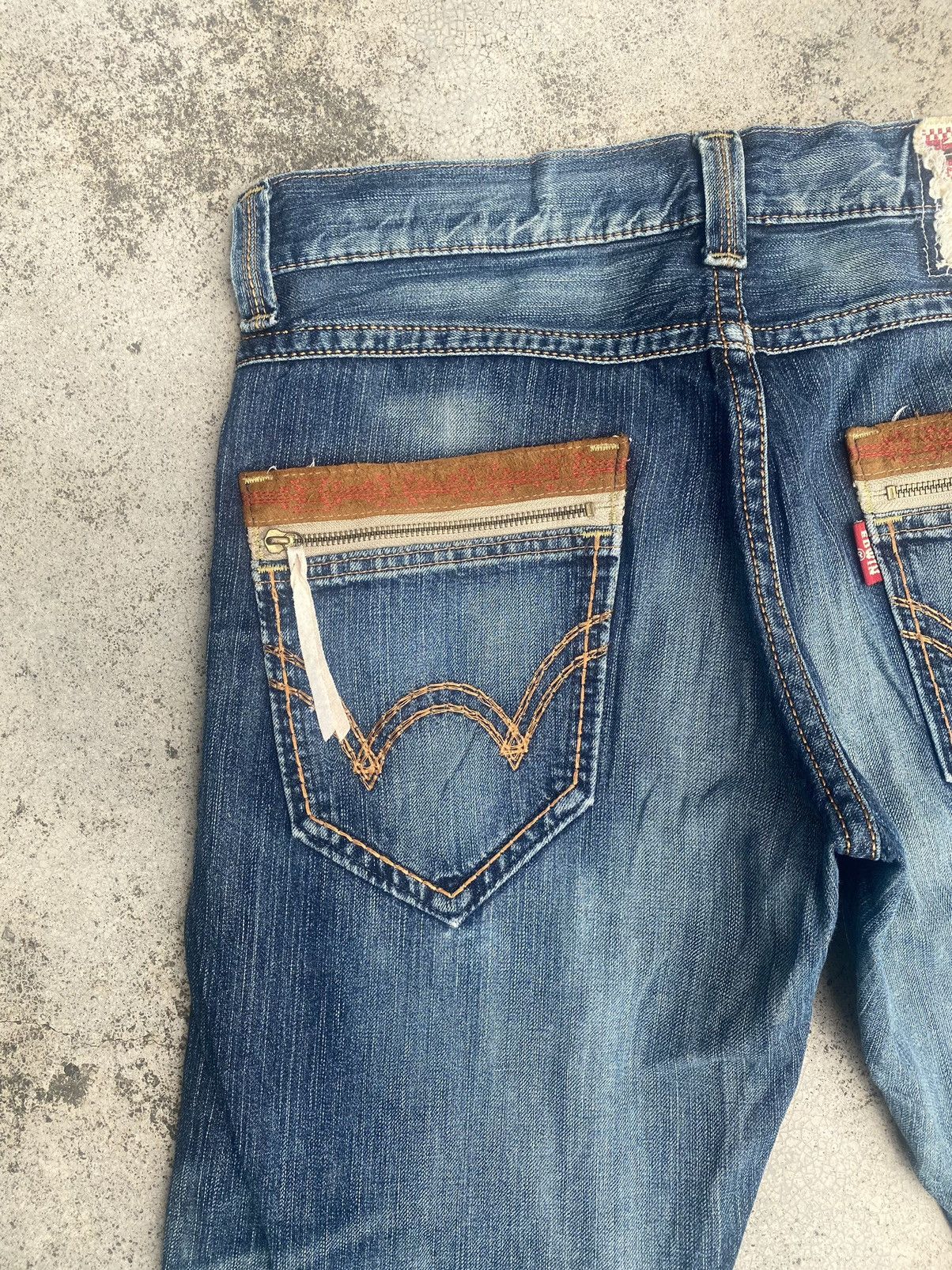 Edwin × Japanese Brand × Vintage Vintage y2k Edwin Faded Loose Denim Jeans Size US 36 / EU 52 - 18 Thumbnail