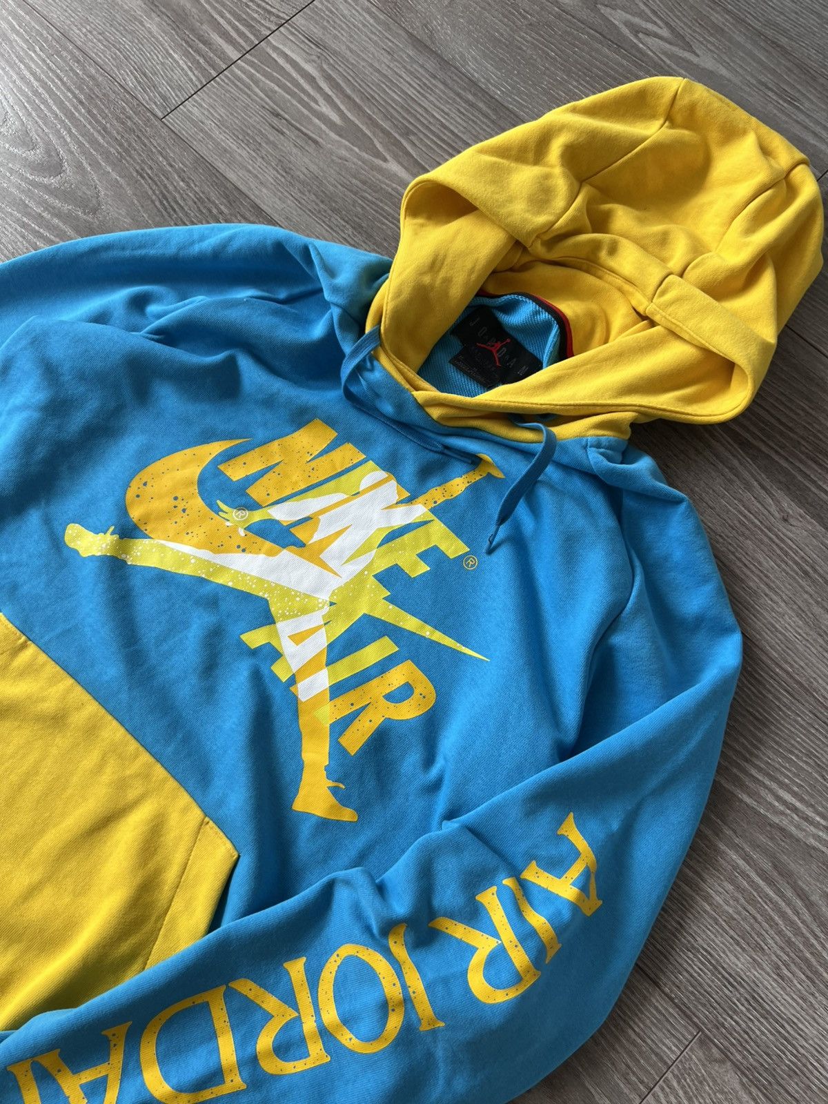 Jordan Brand Nike Air Jordan Jumpman Big Logo Blue/Yellow Patriot Hoodie Size US M / EU 48-50 / 2 - 15 Thumbnail
