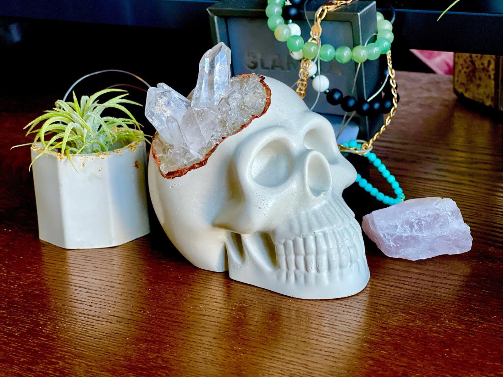 Other Big Clear Quartz Skull Head | Cluster Carved Crystals Lover Size ONE SIZE - 7 Thumbnail