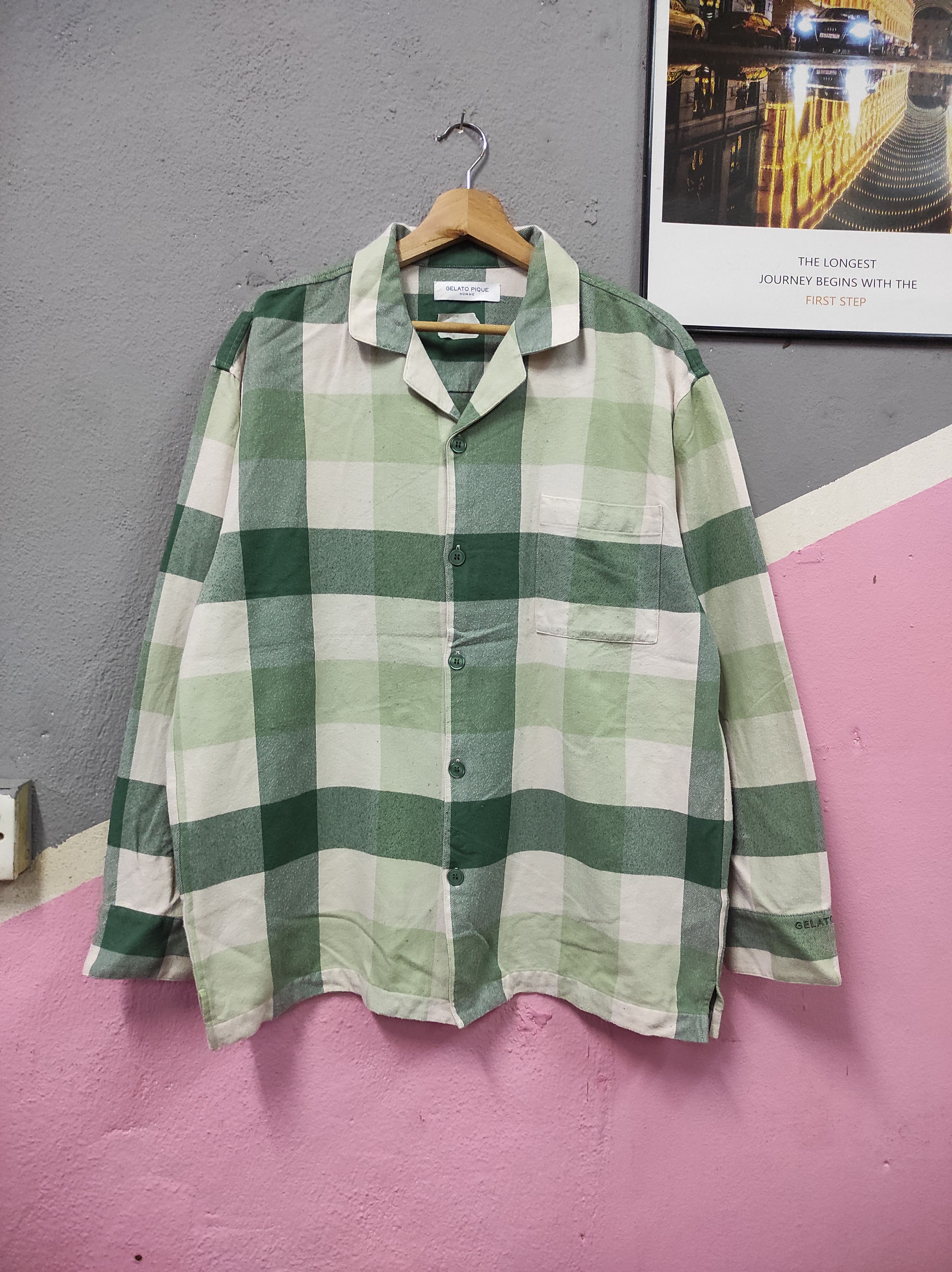 image of Designer Gelato Pique Homme Mash Usa Shirt Button Up in Stripe, Men's (Size Large)