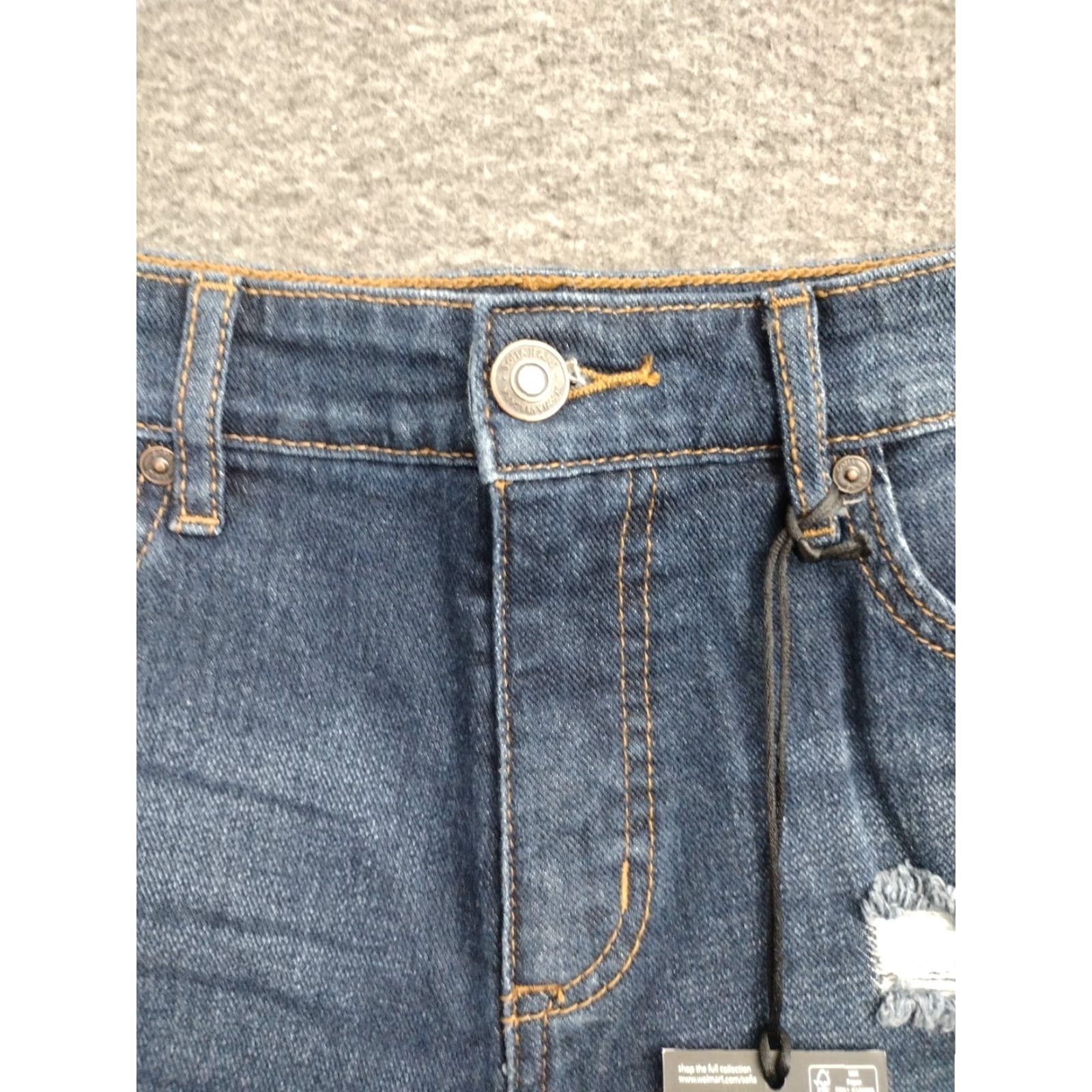 Vintage Sofia Vergara Sofia Jeans Short Dark Distressed 4" High Rise 3 Inseam 5-Pocket Denim Cotton Blend 26 Waist 4 Dark Blue Womens Vintage No Shirt/Top? Size 27" / US 4 / IT 40 - 3 Thumbnail