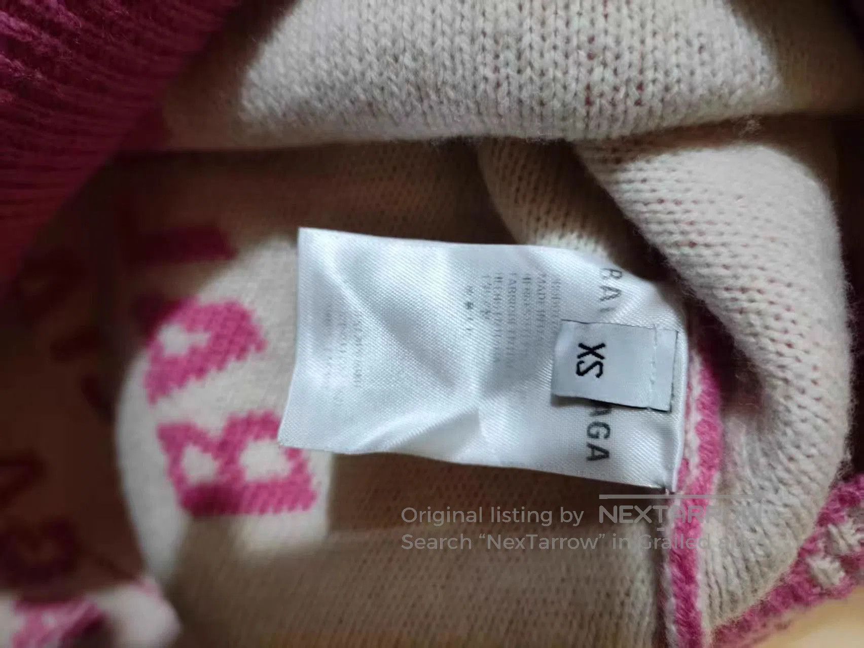Balenciaga Pink Oversized Sweater with All-Over Print. Size US XS / EU 42 / 0 - 4 Thumbnail