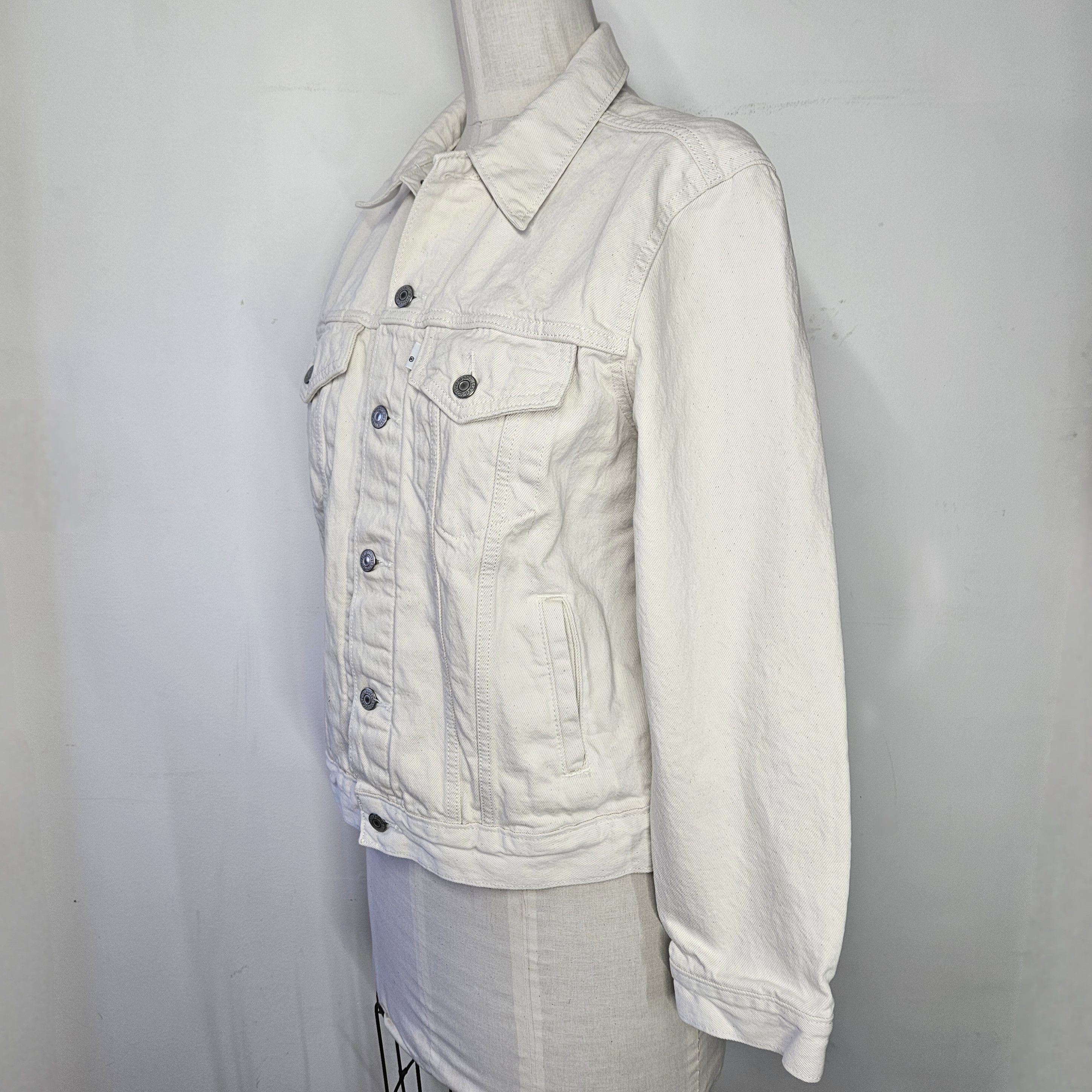 Levi's Levi's Men's L Denim Trucker Jacket Cream White 6 Pocket Size US L / EU 52-54 / 3 - 4 Thumbnail