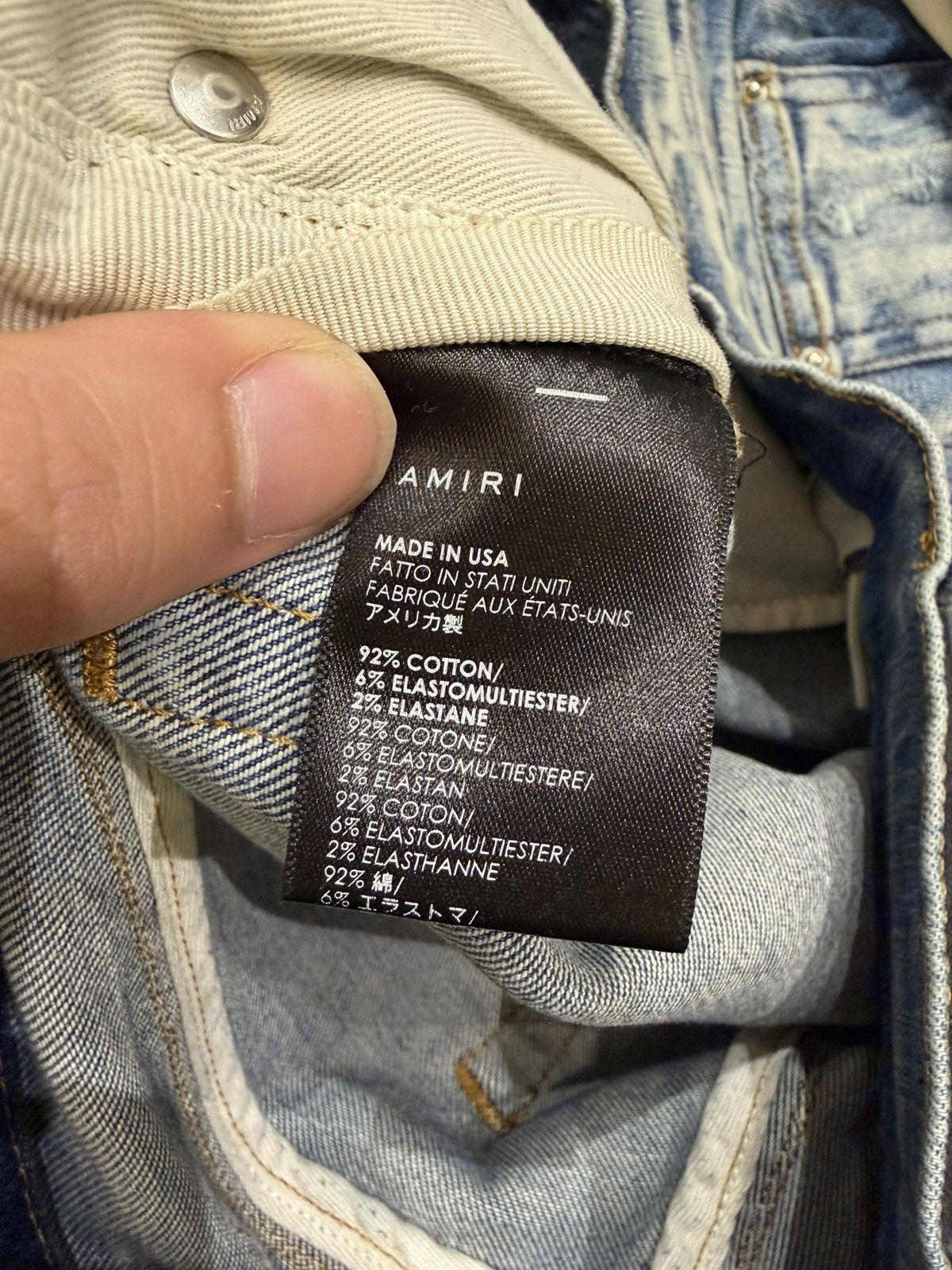 Amiri Amiri Varsity A-Patch Denim Jeans - Indigo Wash Size US 34 / EU 50 - 4 Thumbnail