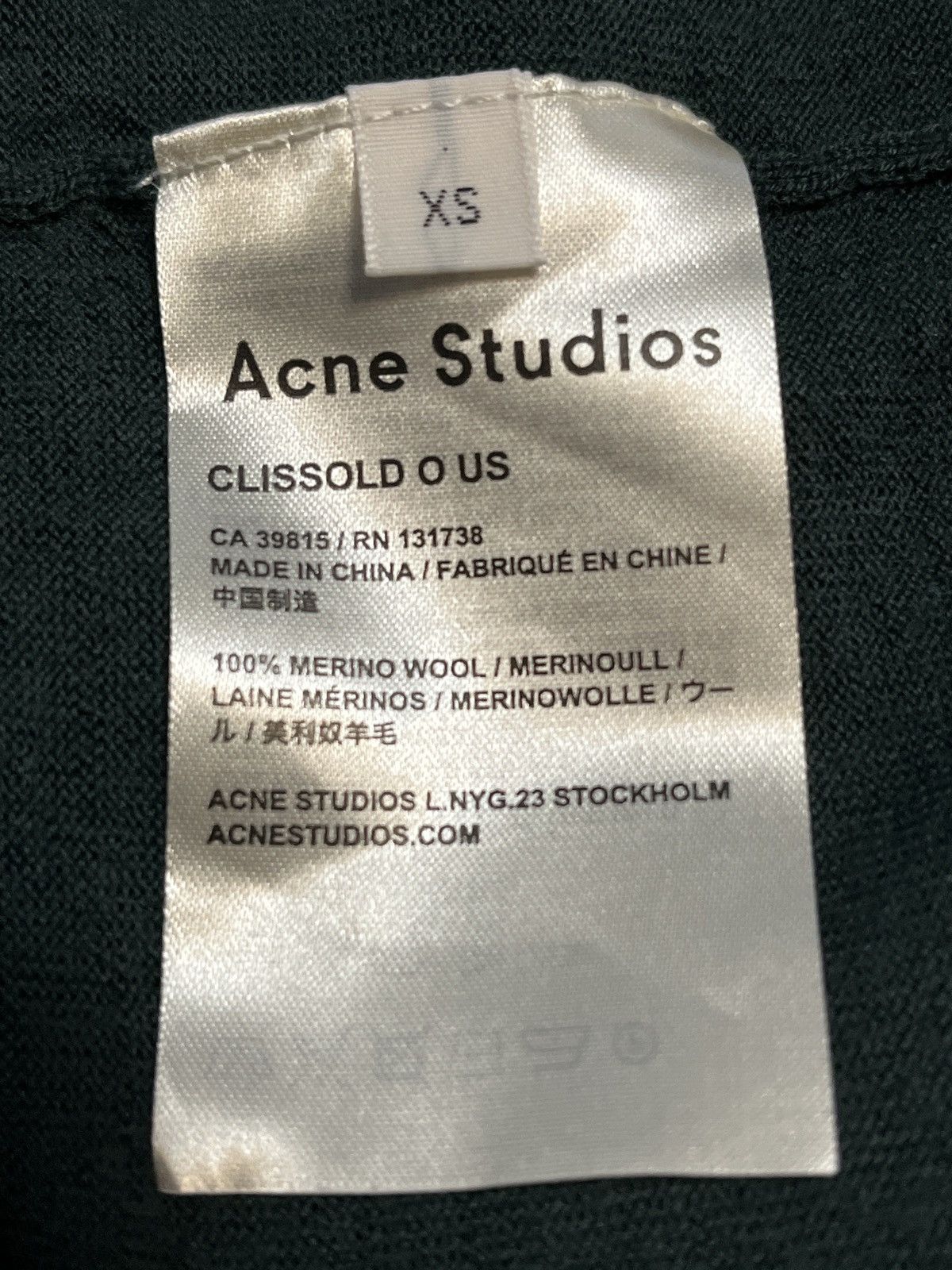 Acne Studios Acne Green Sweater - Merino Wool Size US XS / EU 42 / 0 - 4 Thumbnail