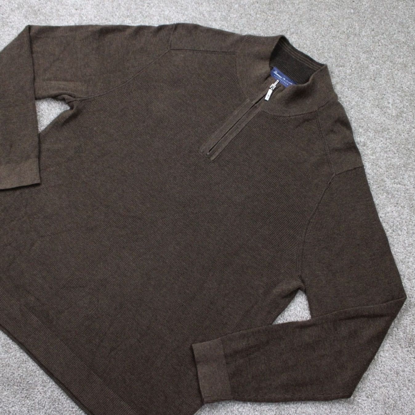 Tommy Bahama Tommy Bahama Reversible Sweatshirt Mens XL Brown 1/4 Zip Pima Cotton L/S Sweater Size US XL / EU 56 / 4 - 3 Thumbnail