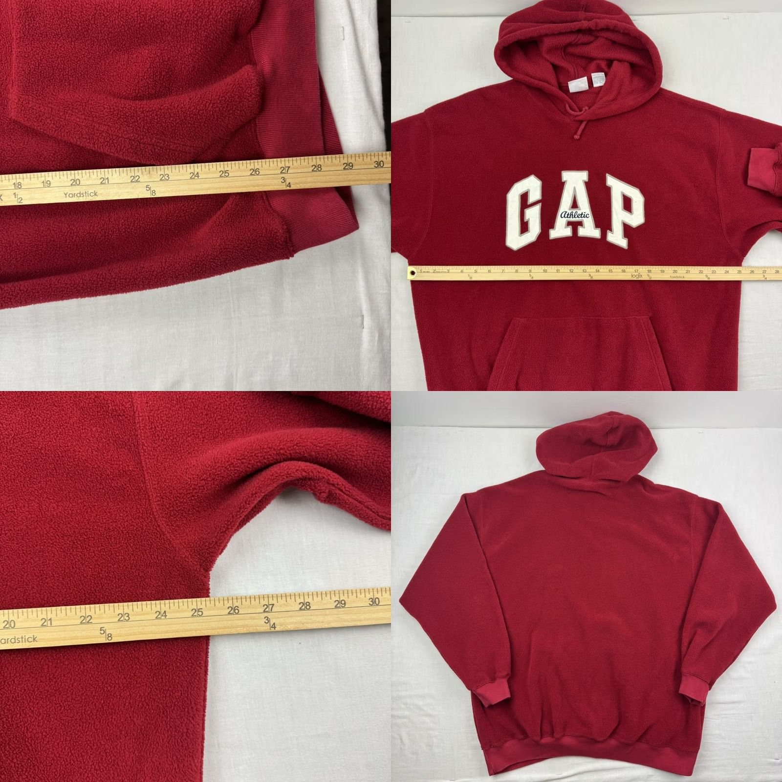 Gap VINTAGE Gap Hoodie Adult M Red 90s Classic Pullover Fleece Polyester Mens Size US M / EU 48-50 / 2 - 8 Thumbnail