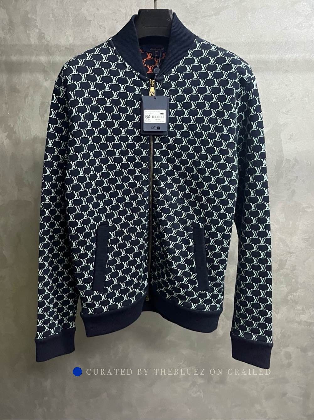 Louis Vuitton Blue Patterned Zip-Front Bomber Jacket Size M Size US M / EU 48-50 / 2 - 1 Thumbnail