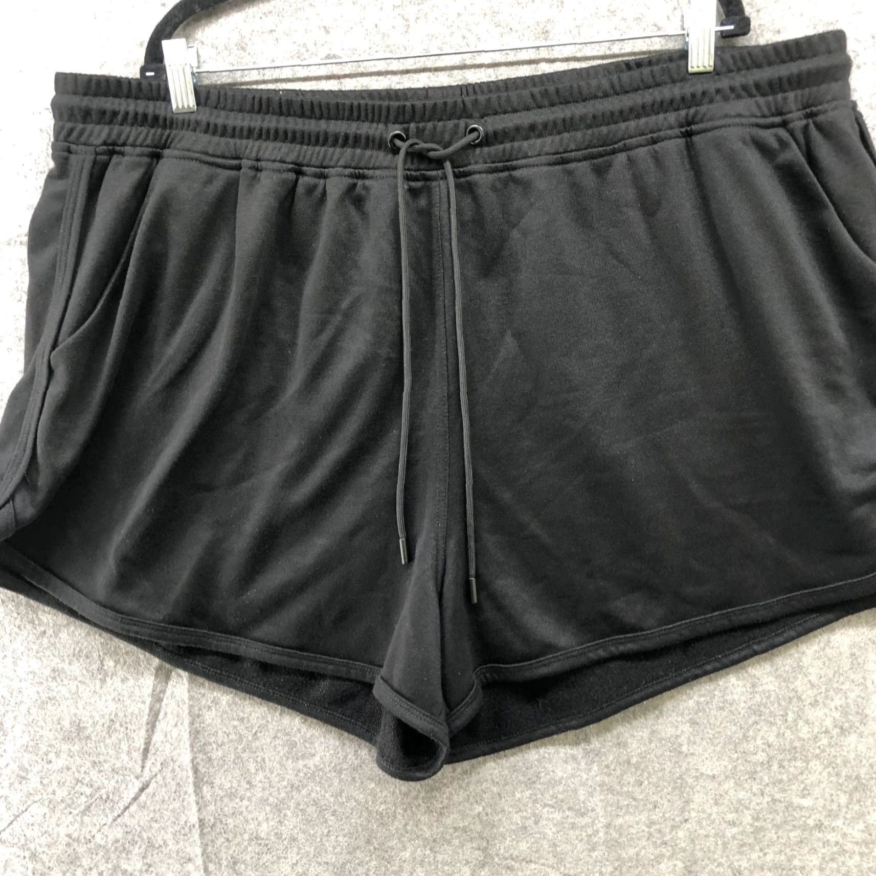 Vintage City Chic CCX Sweat Shorts Womens XXL 24 Black Drawstring Fleece Lounge Size 40" / US 18 - 4 Thumbnail