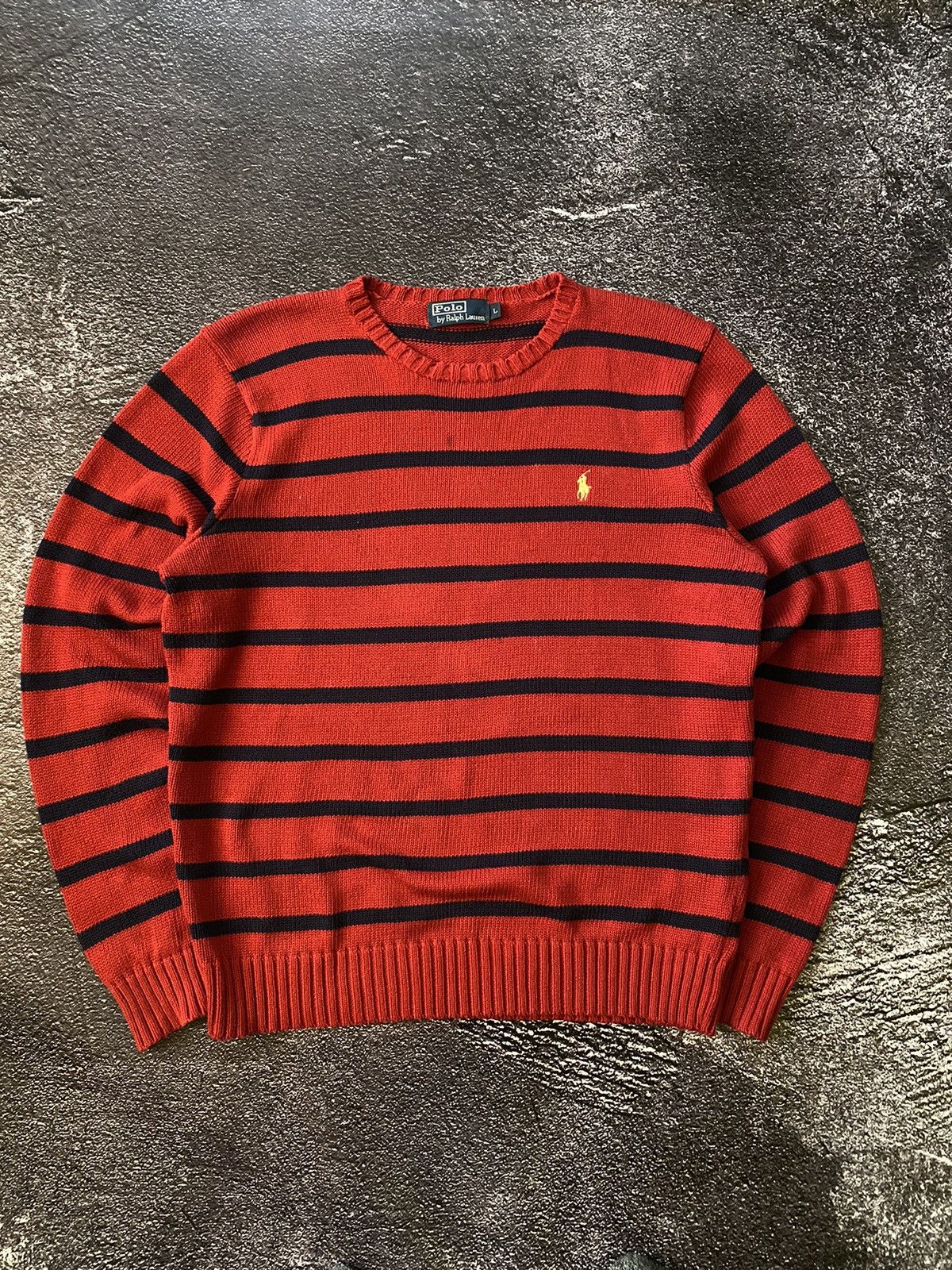 Polo Ralph Lauren Vintage Polo Ralph Lauren Red Striped Sweater 90s Hype Size US L / EU 52-54 / 3 - 1 Thumbnail