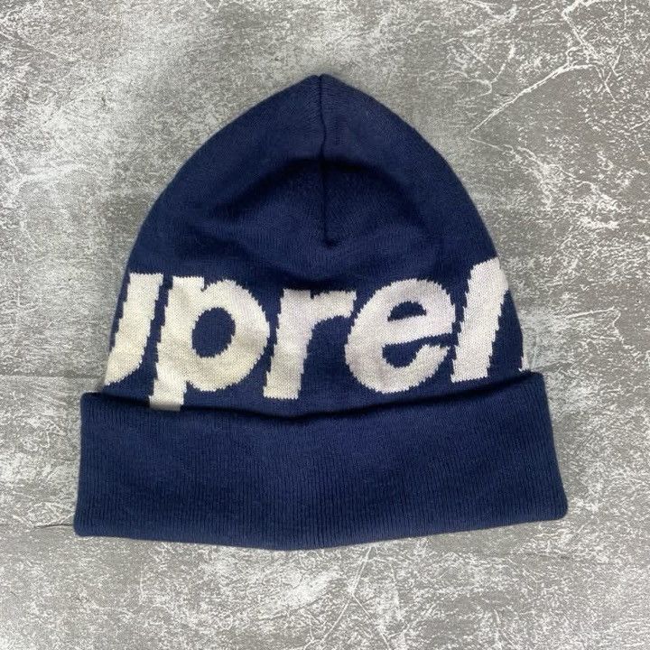 Supreme Supreme Big Logo Beanie Navy Size ONE SIZE - 2 Thumbnail