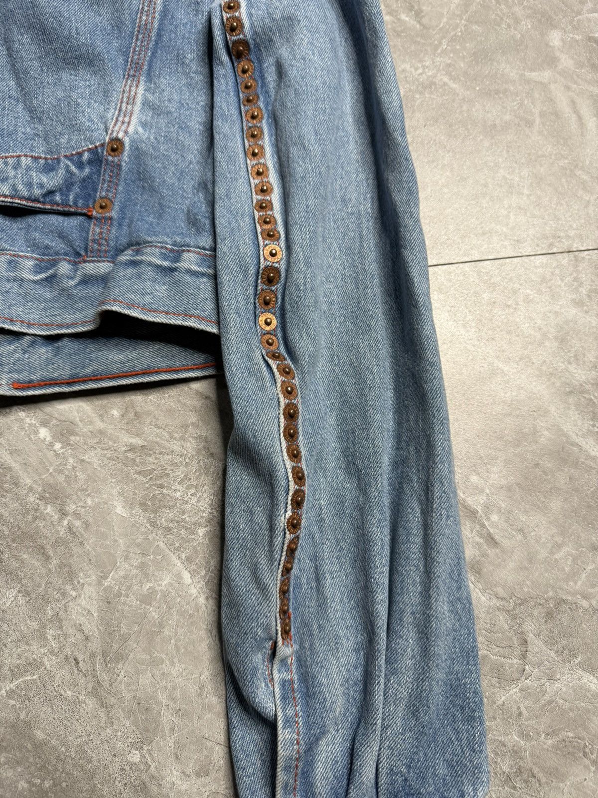 Jean Paul Gaultier Archival Jean Paul Gaultier Rivet Studded Cropped Denim JKT Size US S / EU 44-46 / 1 - 5 Thumbnail