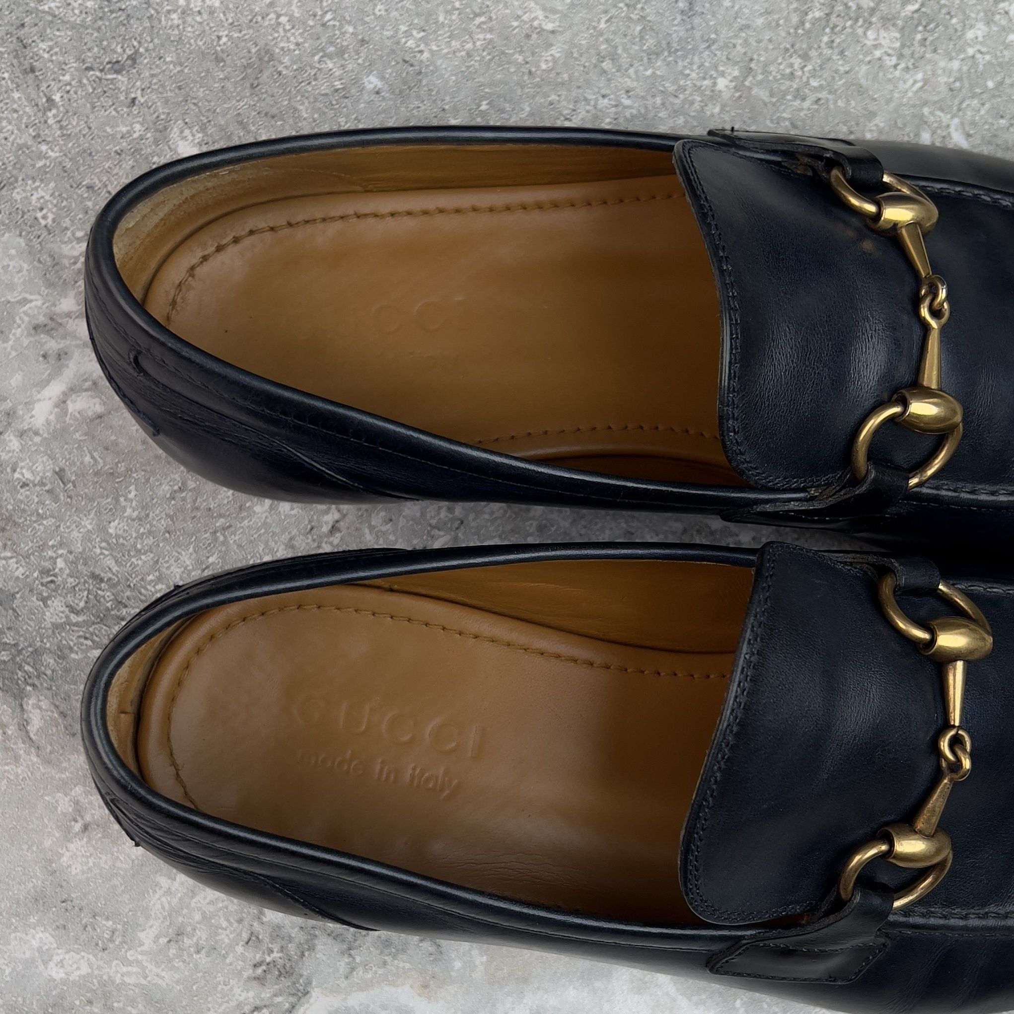 Gucci Jordaan Horsebit Loafers Blue Patina Leather Size US 8 / EU 41 - 8 Thumbnail