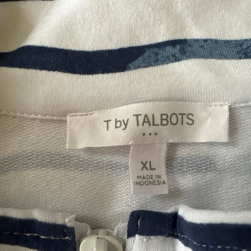 Talbots T by Talbots Sweatshirt Full Zip Long Sleeve White Blue XL Size XL / US 12-14 / IT 48-50 - 3 Thumbnail