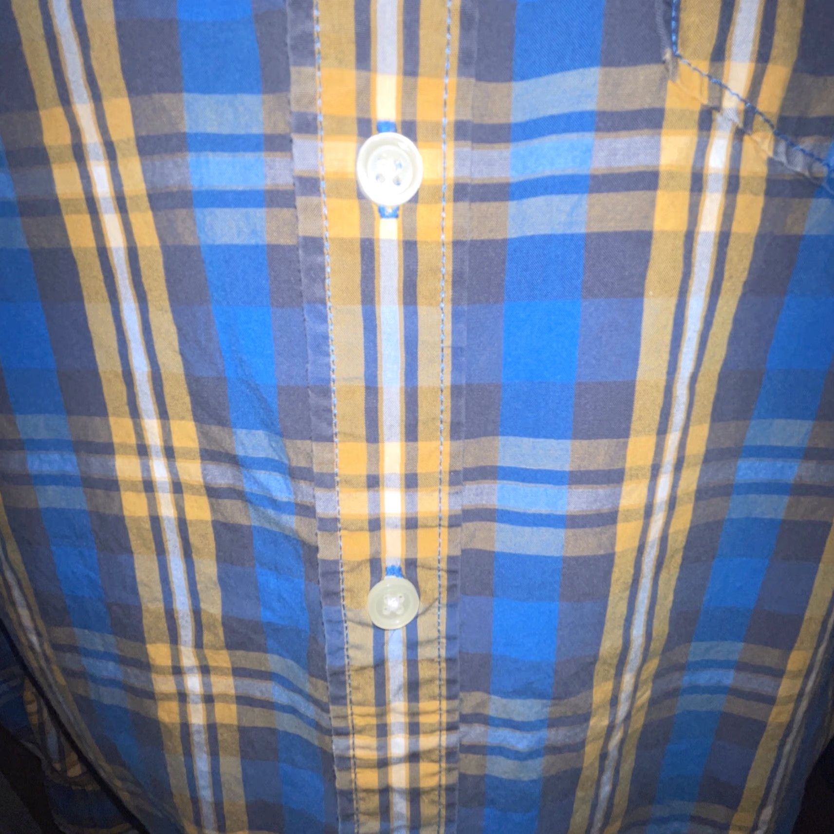 American Eagle Outfitters VINTAGE American Eagle Shirt Athletic Fit Large Blue Yellow Button Up Long Sleeve Mens Size US L / EU 52-54 / 3 - 4 Thumbnail