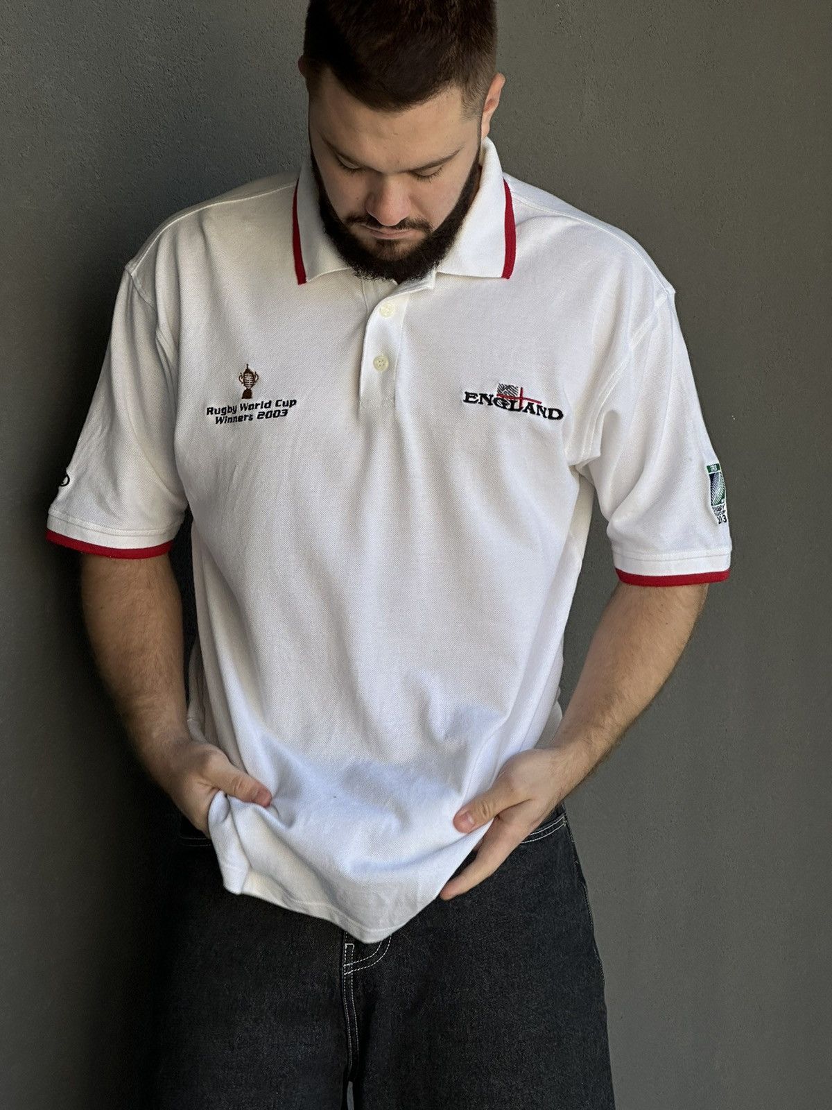 Vintage Vintage England Rugby League Polo Rugby World Cup 2003 Y2K Size US XL / EU 56 / 4 - 1 Thumbnail