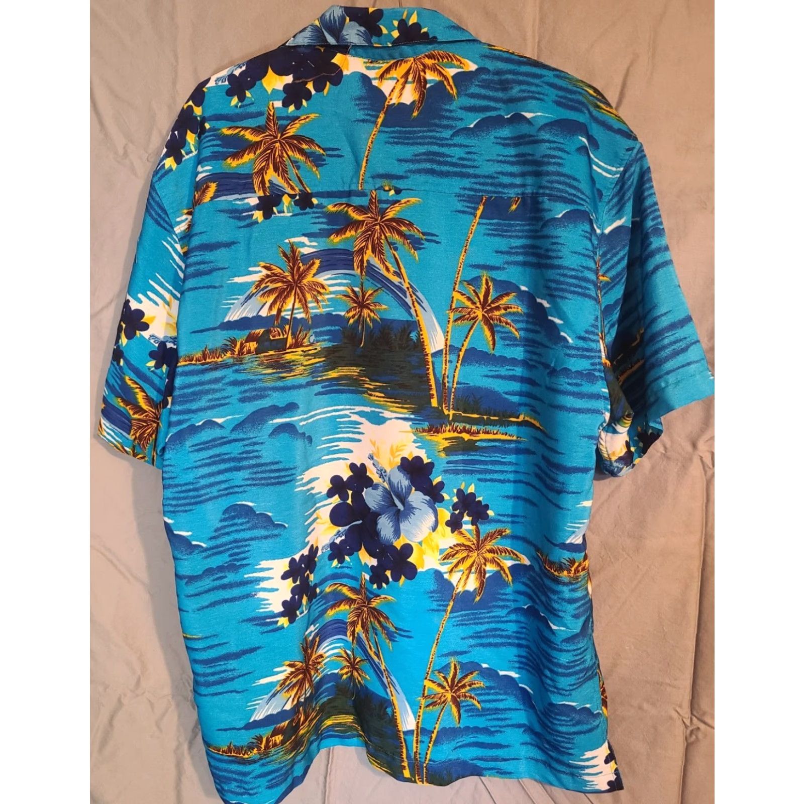 Vintage Reservoir World Wide Hawaiian Blue Short Sleeve Button Up Shirt L Large Men Hawaiian Vintage Floral Shirt Mens Size US L / EU 52-54 / 3 - 2 Thumbnail