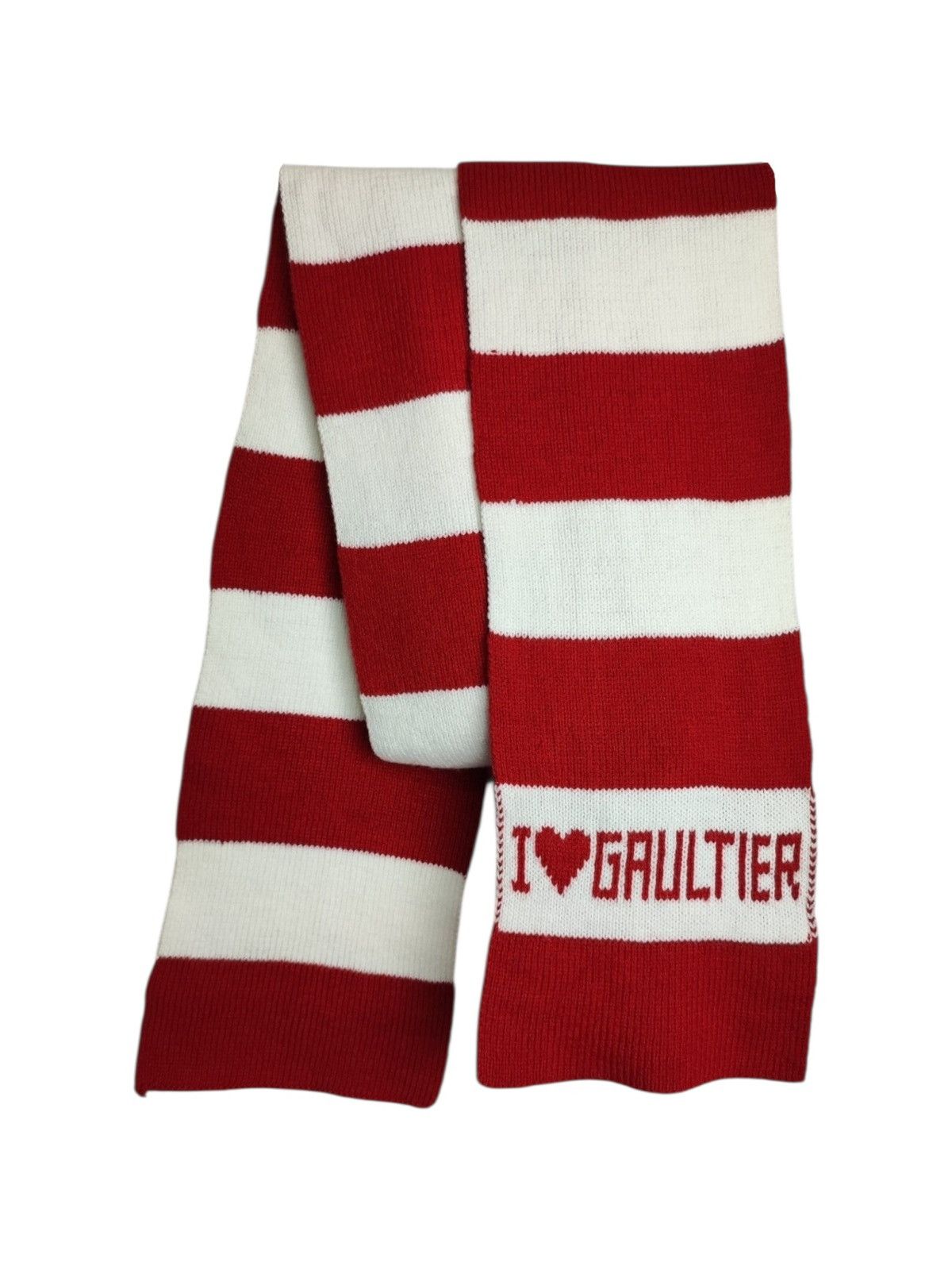 Jean Paul Gaultier Jean Paul Gaultier I Love JPG Striped Red White Scarf Size ONE SIZE - 3 Thumbnail