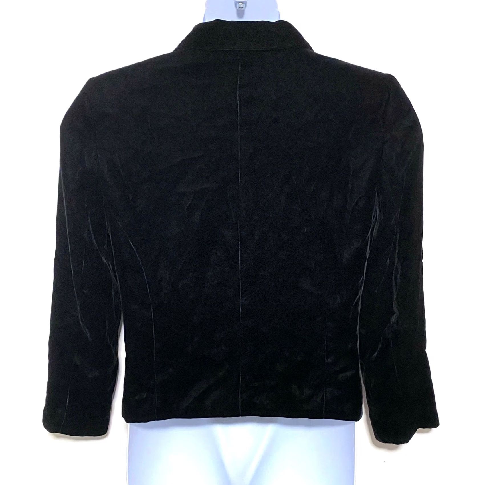 J.McLaughlin VTG J. McLaughlin Black Velvet Zip Jacket Women 8 Blazer Dry Clean Only Solid Size M / US 6-8 / IT 42-44 - 3 Thumbnail