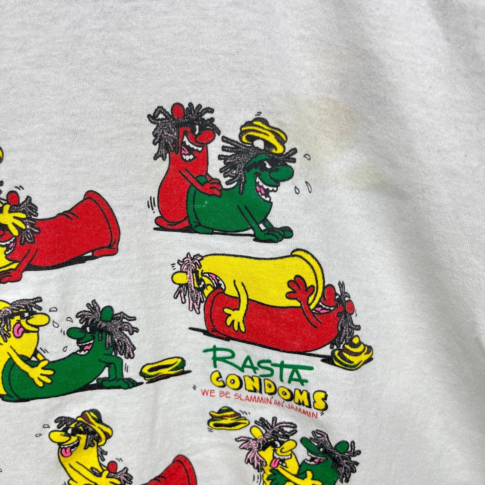Vintage Vintage 90s Sex Position Condoms Rasta Funny T-Shirt Large Size US XL / EU 56 / 4 - 4 Thumbnail
