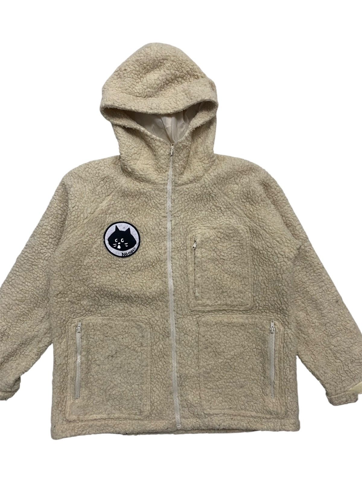 Issey Miyake Ne-Net Issey Miyake Sherpa Fleece Zip Up Hoodie Size US M / EU 48-50 / 2 - 2 Thumbnail
