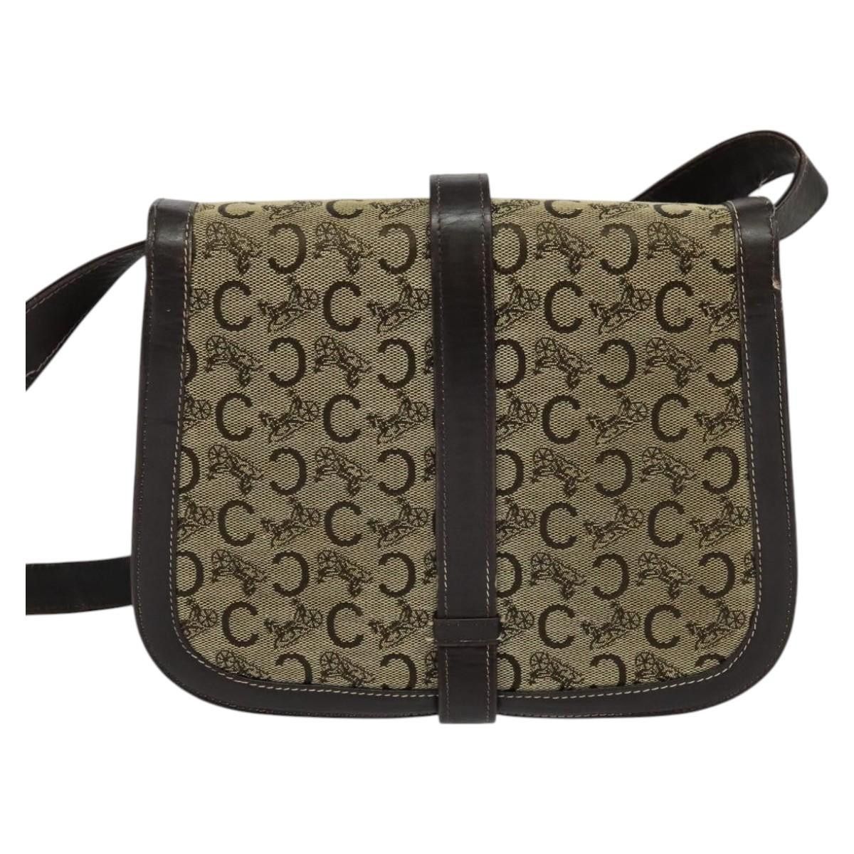 Celine CELINE C Sulky Shoulder Bag Canvas Brown Gold Size ONE SIZE - 3 Thumbnail