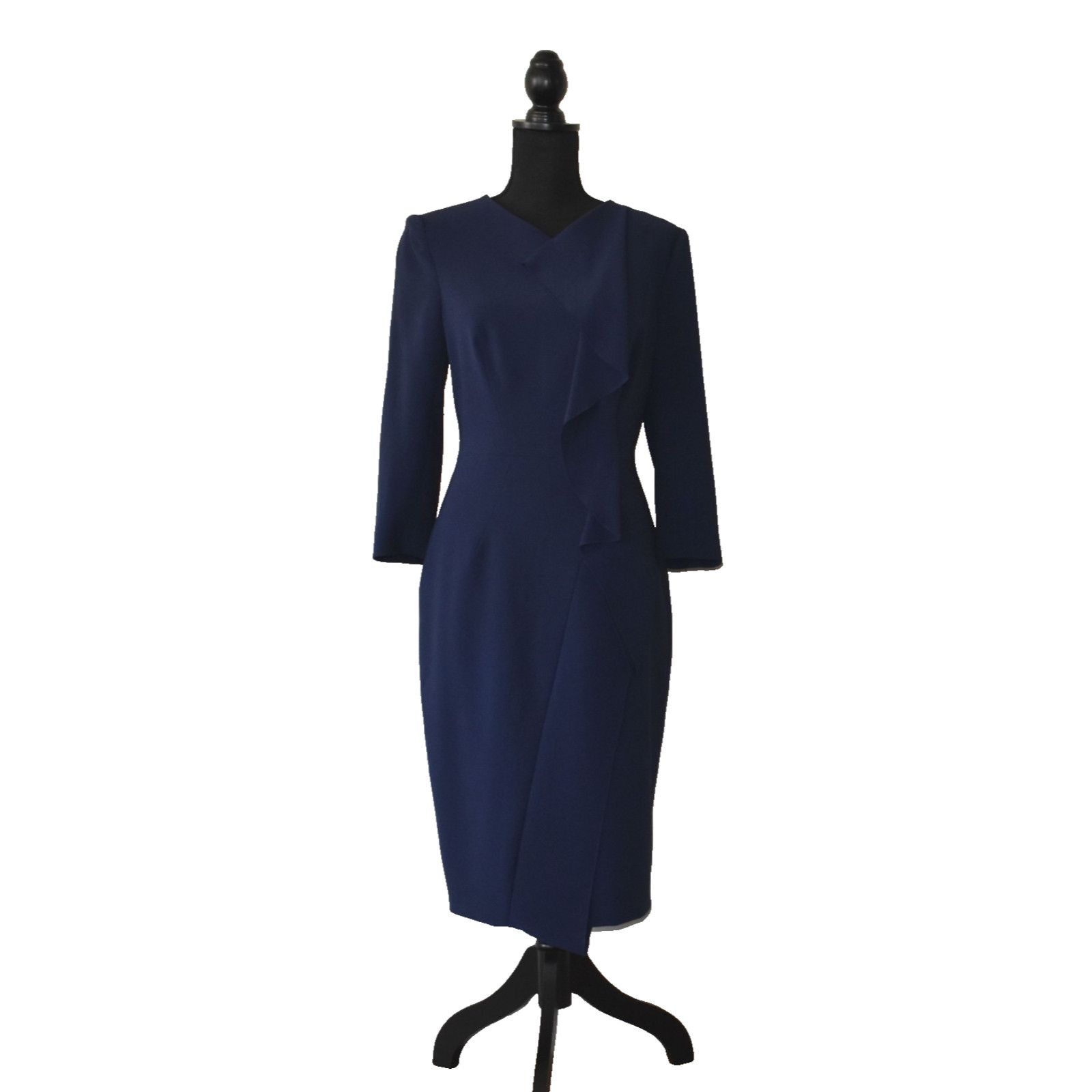 Karen Millen NWT KAREN MILLEN Cascading Frills Pencil Dress Sz US10 $399 Size L / US 10 / IT 46 - 1 Thumbnail
