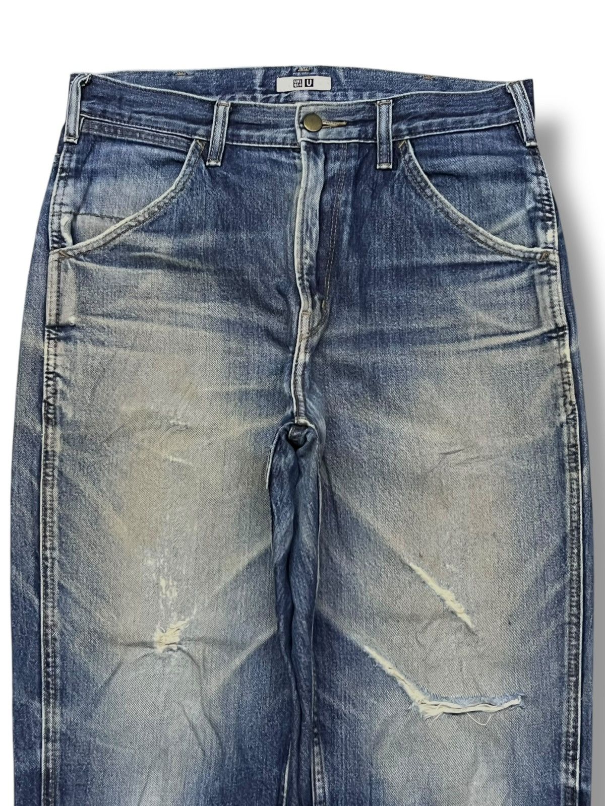 Uniqlo Vintage Uniqlo Japan - Faded Mud Wash, Distressed Denim Size US 32 / EU 48 - 4 Thumbnail