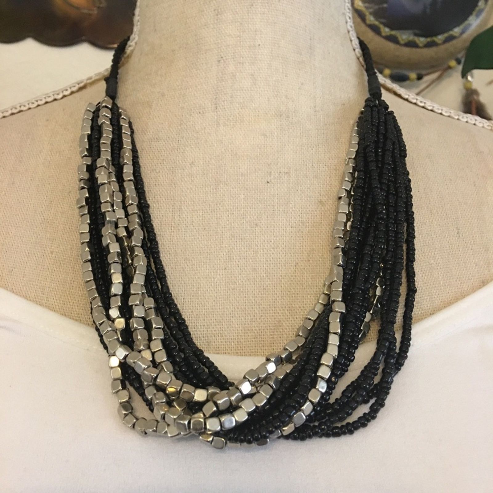 Jewelry Hand crafted braided seed bead necklace Size ONE SIZE - 1 Thumbnail