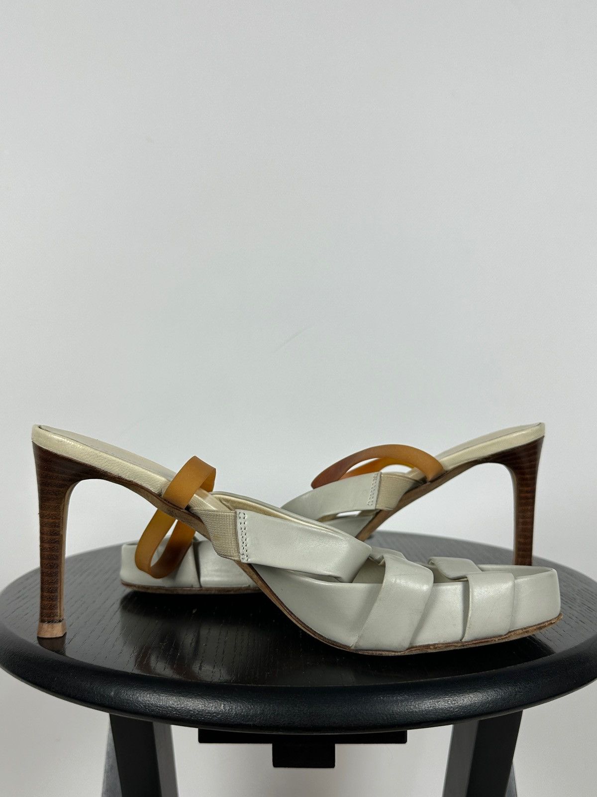 Helmut Lang 00s Vintage Helmut Lang Leather Strappy Sandals Heels Size US 9 / IT 39 - 10 Thumbnail
