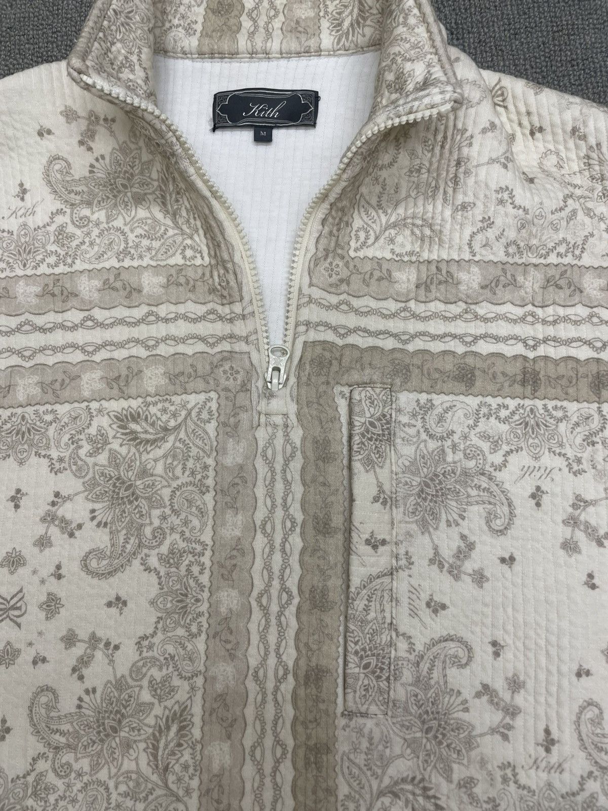 Kith Kith Beige Paisley 1/4 Zip Pullover Size US M / EU 48-50 / 2 - 3 Thumbnail