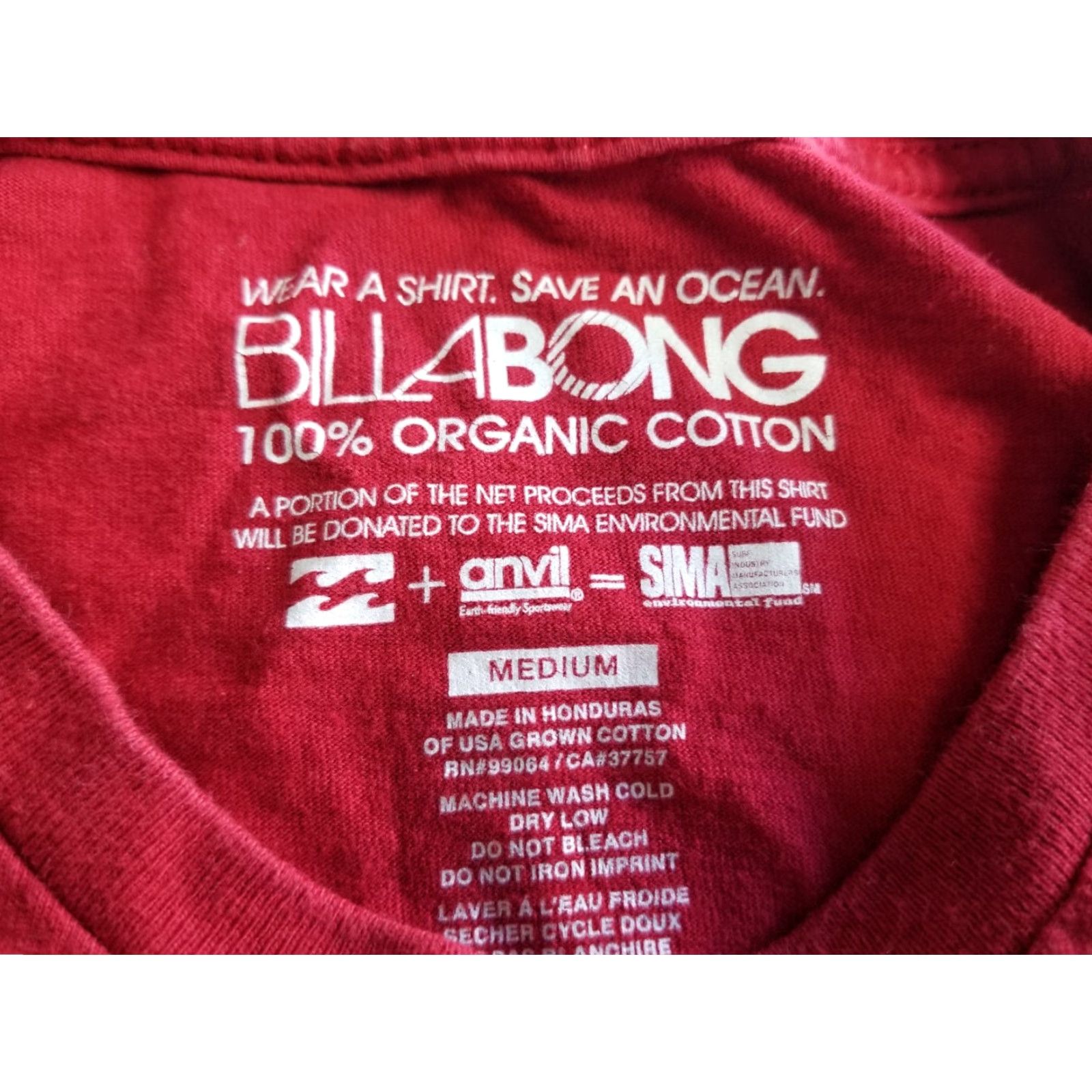 Billabong Billabong T-Shirt Short Sleeve Crew Neck Cotton Mens Size M Red Size US M / EU 48-50 / 2 - 6 Thumbnail