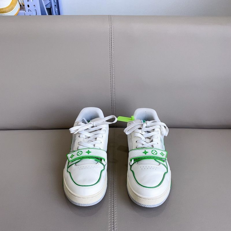 Louis Vuitton Louis Vuitton Classic Trainer White and Green Sneakers 0079 Size US 10 / IT 40 - 1 Thumbnail