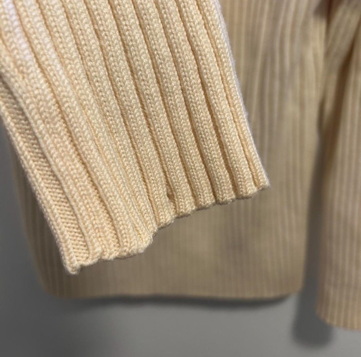Helmut Lang 2004 Helmut Lang Mock Neck Long Ivory Knit Sweater Size US L / EU 52-54 / 3 - 5 Thumbnail