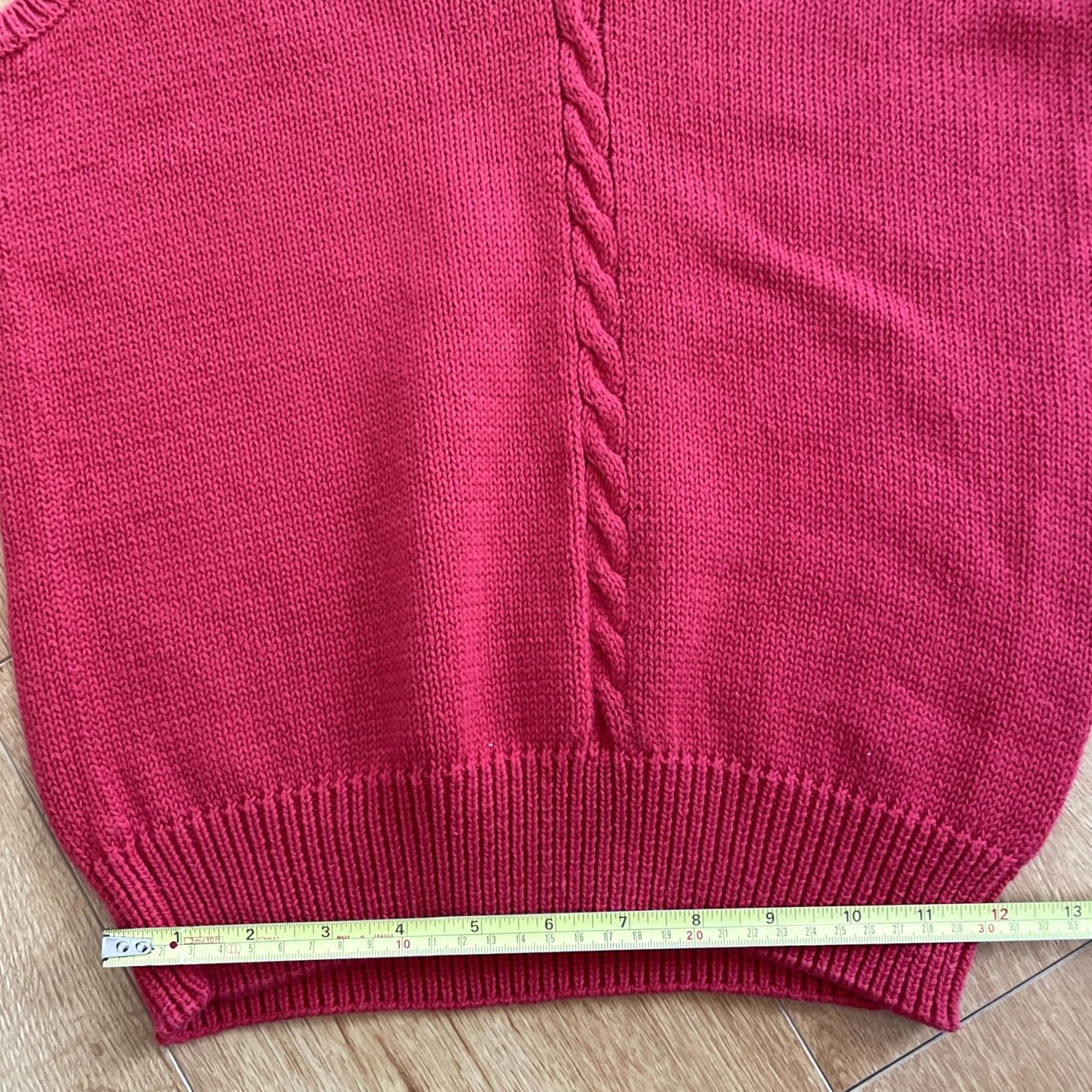 Nordstrom VINTAGE Nordstrom Sweater Vest Ladies Red 100% Cotton V-Neck Pullover Cableknit PP Womens Red Knit Vest Womens PP Vintage Size XXS / US 00 / IT 34 - 5 Thumbnail