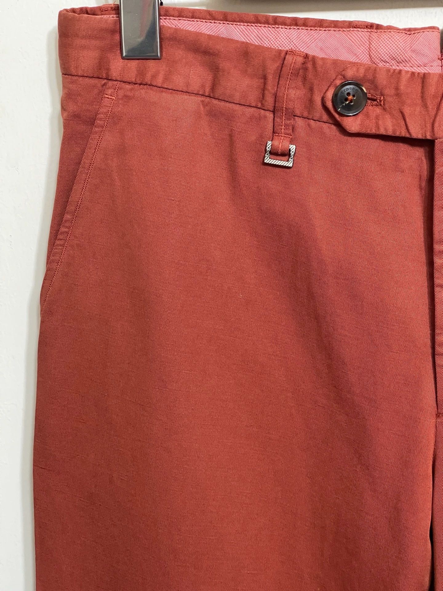 Ermenegildo Zegna Zegna Slim Washed Cotton-Linen Pants 48 Brick Red Size US 32 / EU 48 - 3 Thumbnail