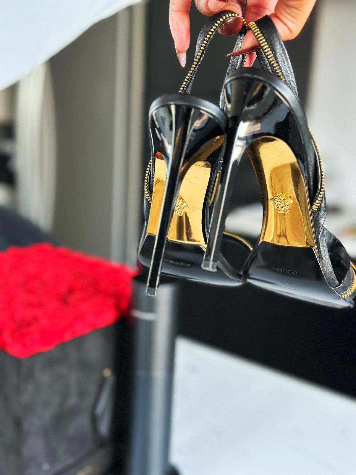 Versace Versace Safety Pin Zipper Slingback Heels Size US 10.5 / IT 40.5 - 4 Thumbnail