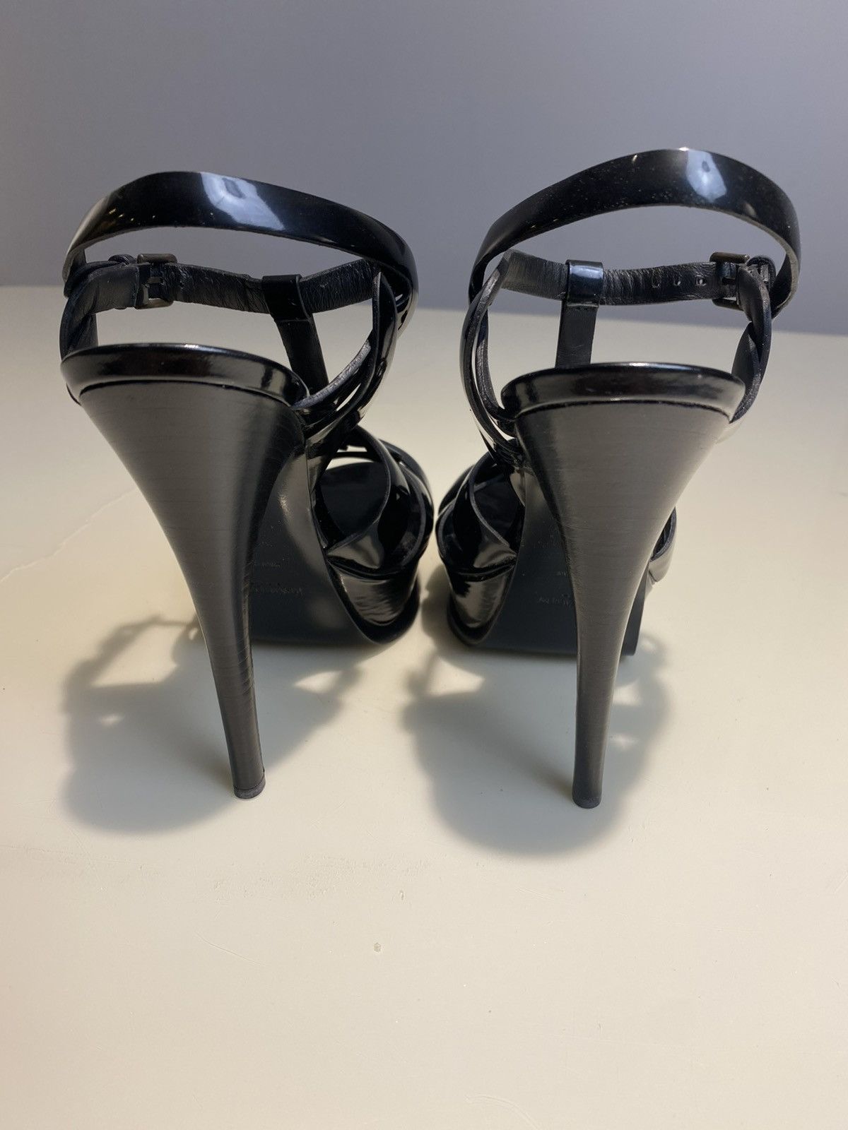 Yves Saint Laurent YSL Pastel Black Patent Leather Tribute Heels Size5 Size US 5 / IT 35 - 5 Thumbnail