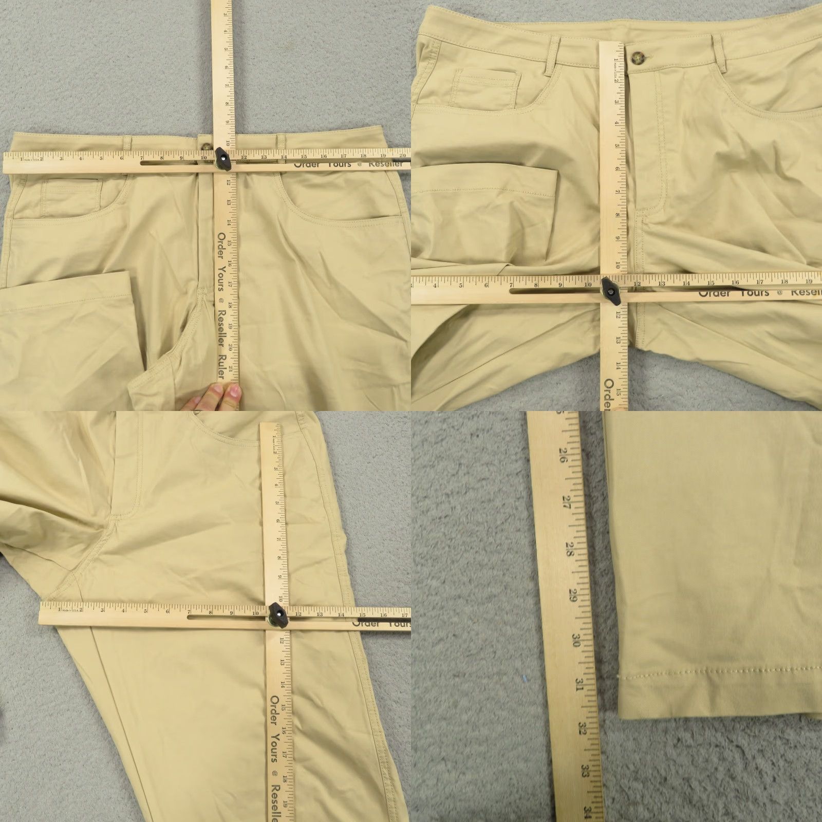 Vintage Kit and Ace Pants Men 38x32 Khaki Lightweight Straight Chino 5-Pocket Flat Front Regular Inseam 32" Casual Business Travel City Modern Size US 38 / EU 54 - 8 Thumbnail