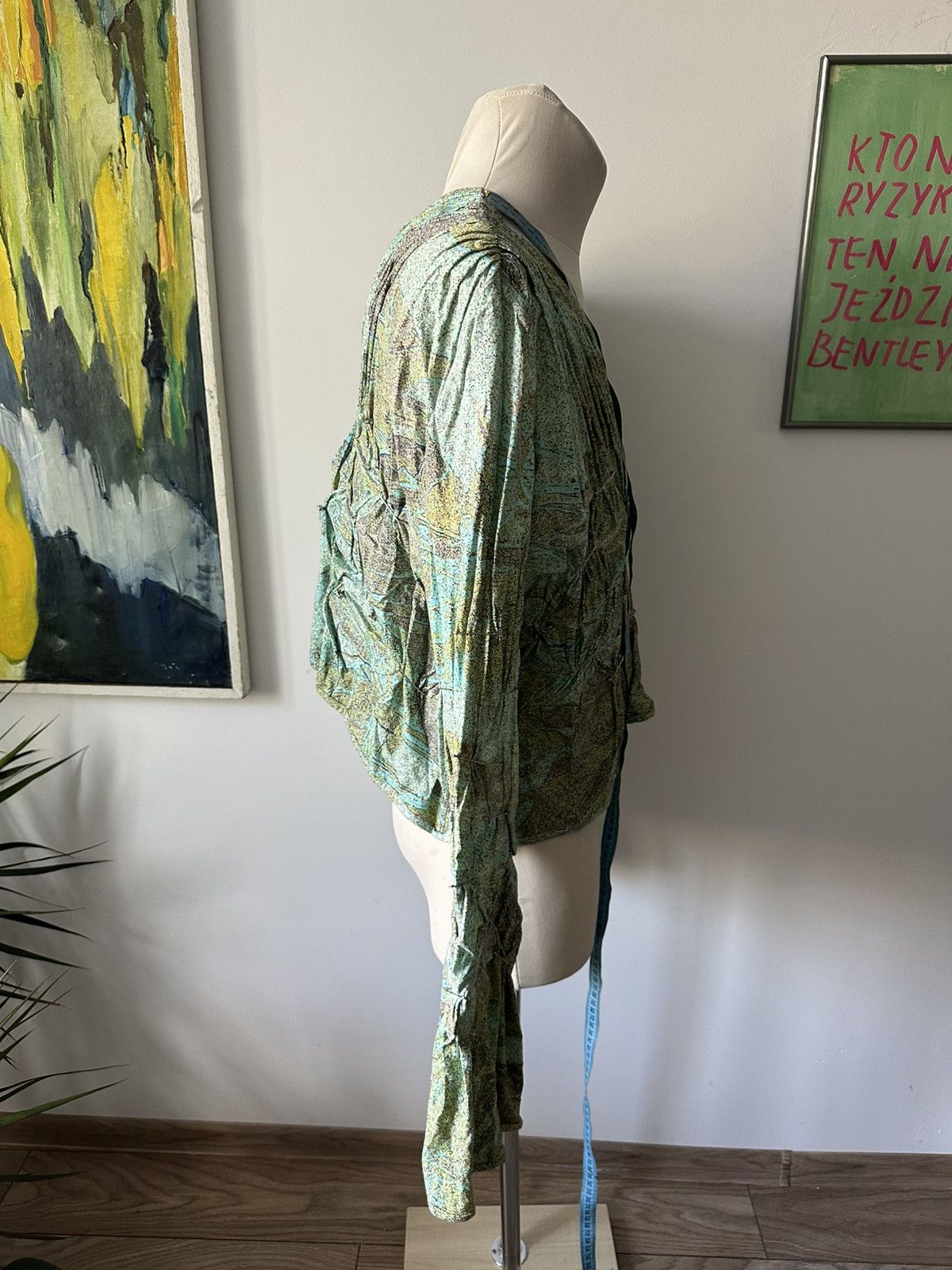 Designer Wax avant garde blouse experimental flowers CSM school Size US M / EU 48-50 / 2 - 7 Thumbnail