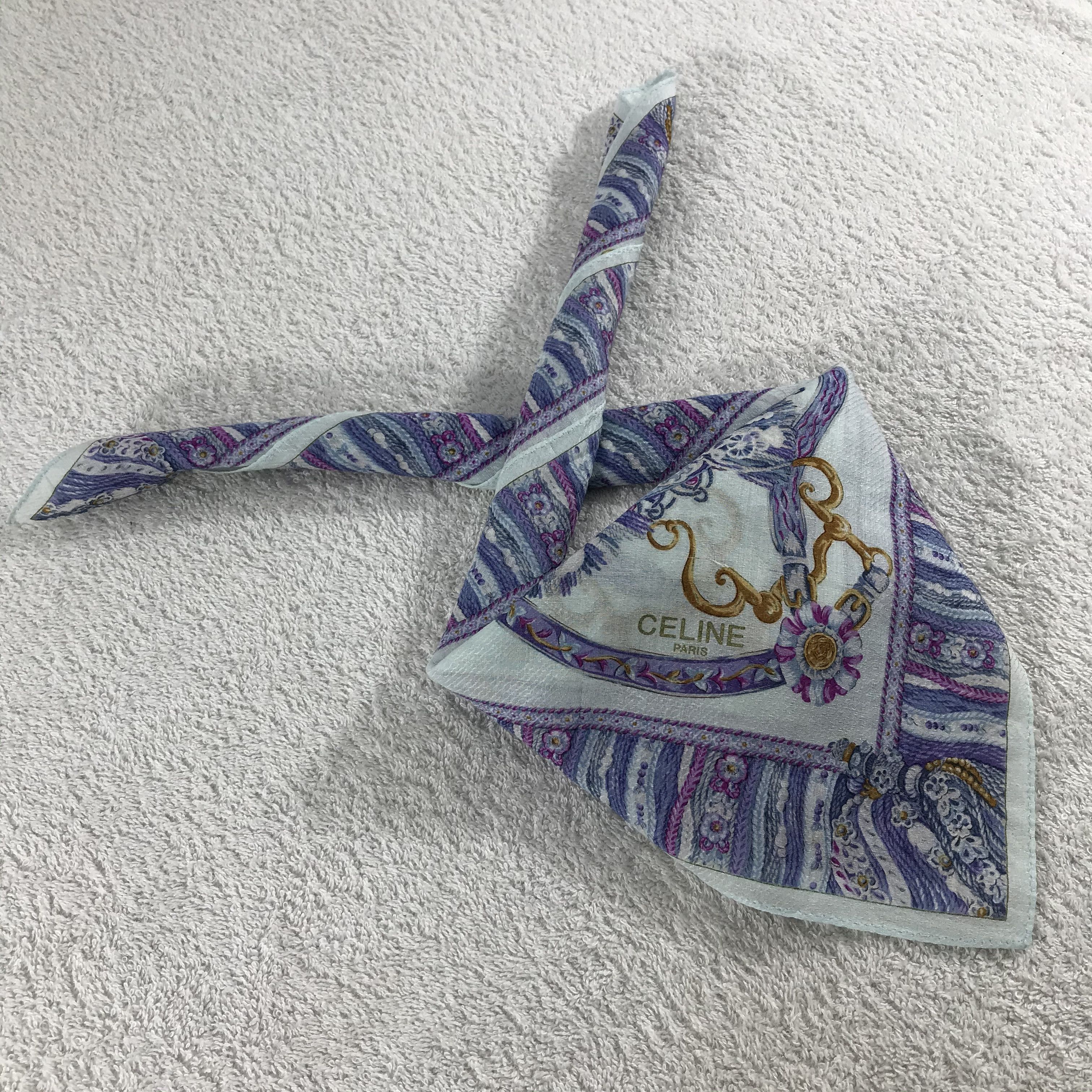 Celine × Vintage Celine Bandana / Handkerchief / Neckerchief - S122 Size ONE SIZE - 4 Thumbnail