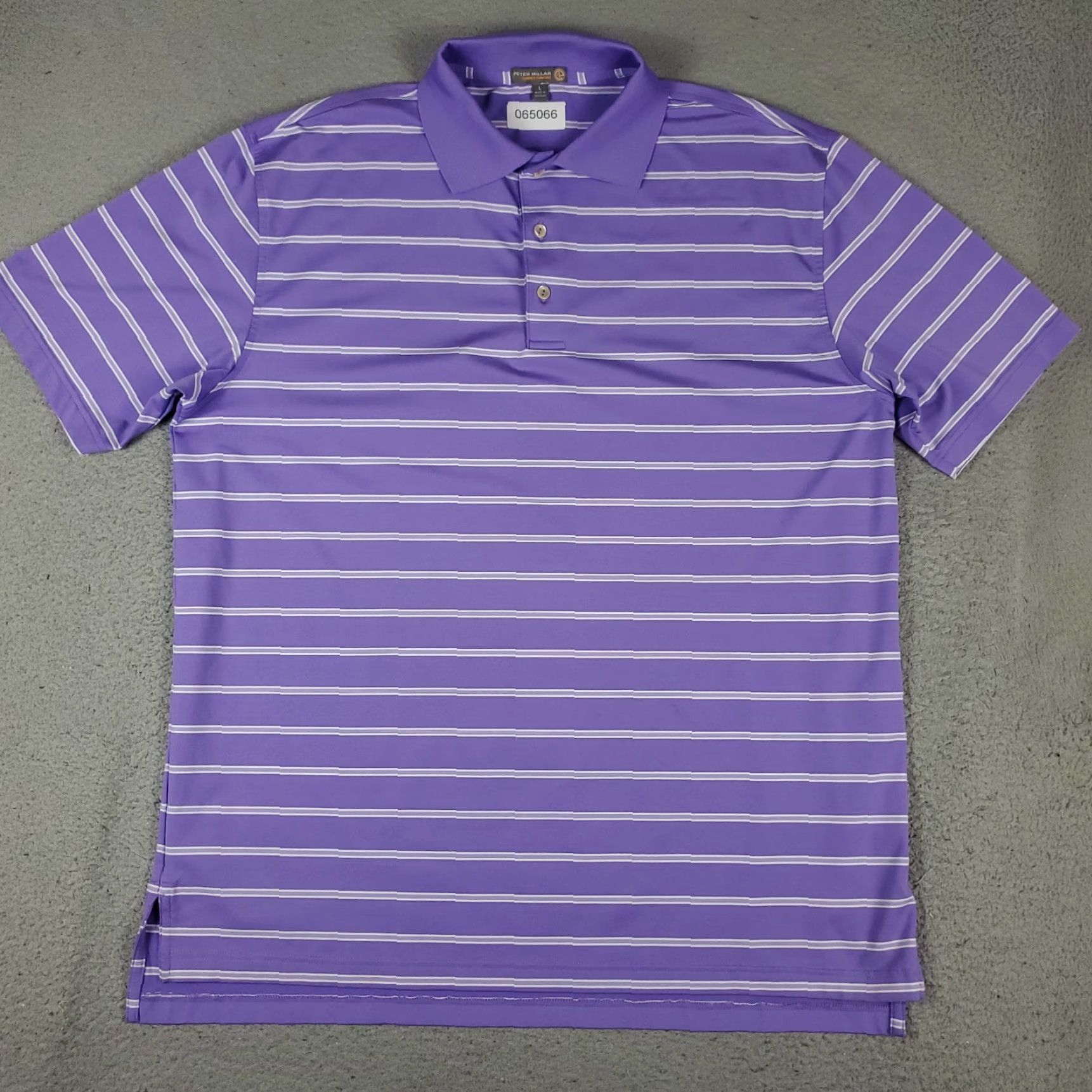 Peter Millar Peter Millar Polo Shirt Mens Large Purple Striped Summer Comfort Golf Shirt Size US L / EU 52-54 / 3 - 2 Thumbnail