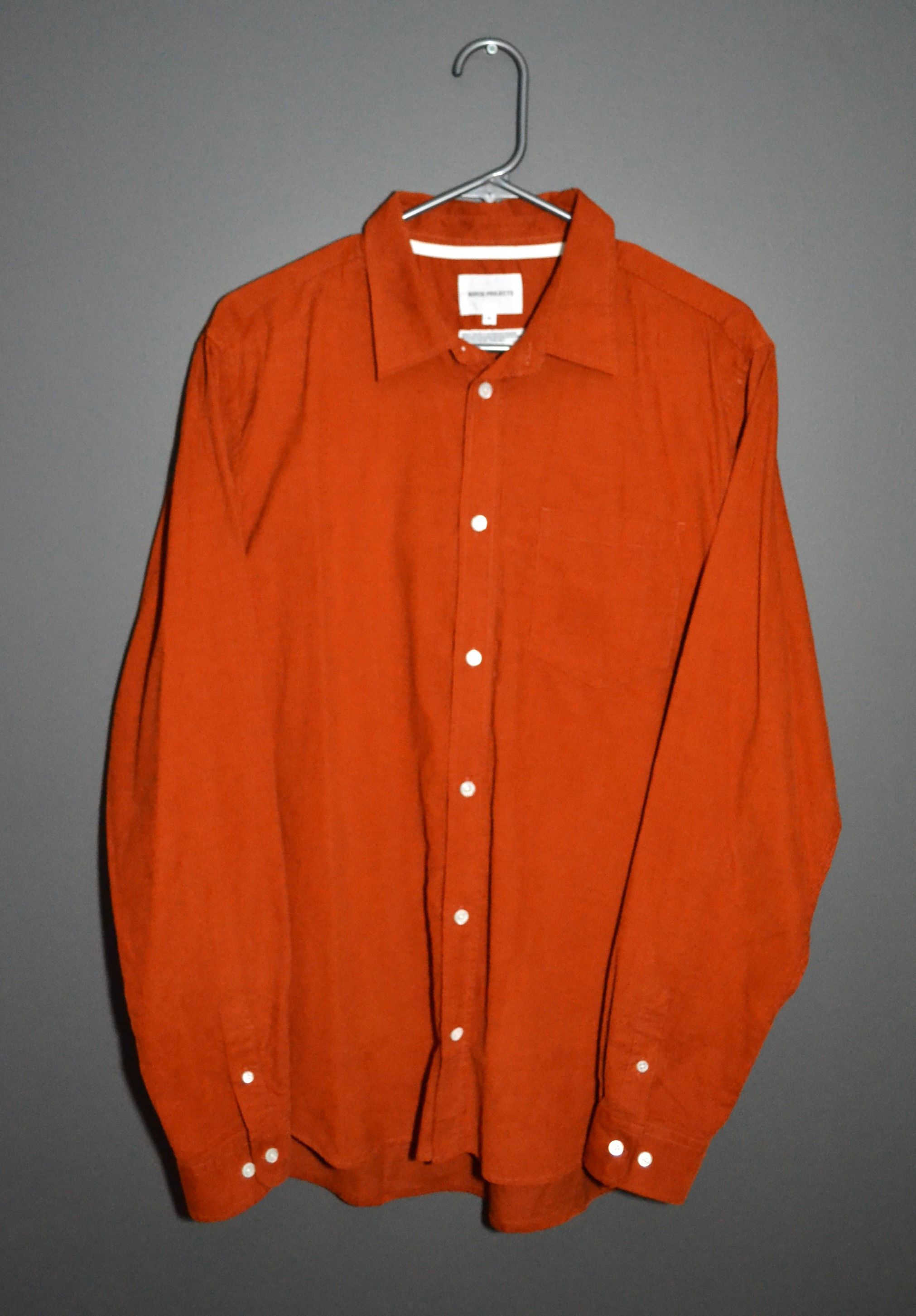 Norse Projects Norse Projects Osvald Corduroy Cadmium Orange Shirt XL Size US XL / EU 56 / 4 - 4 Thumbnail