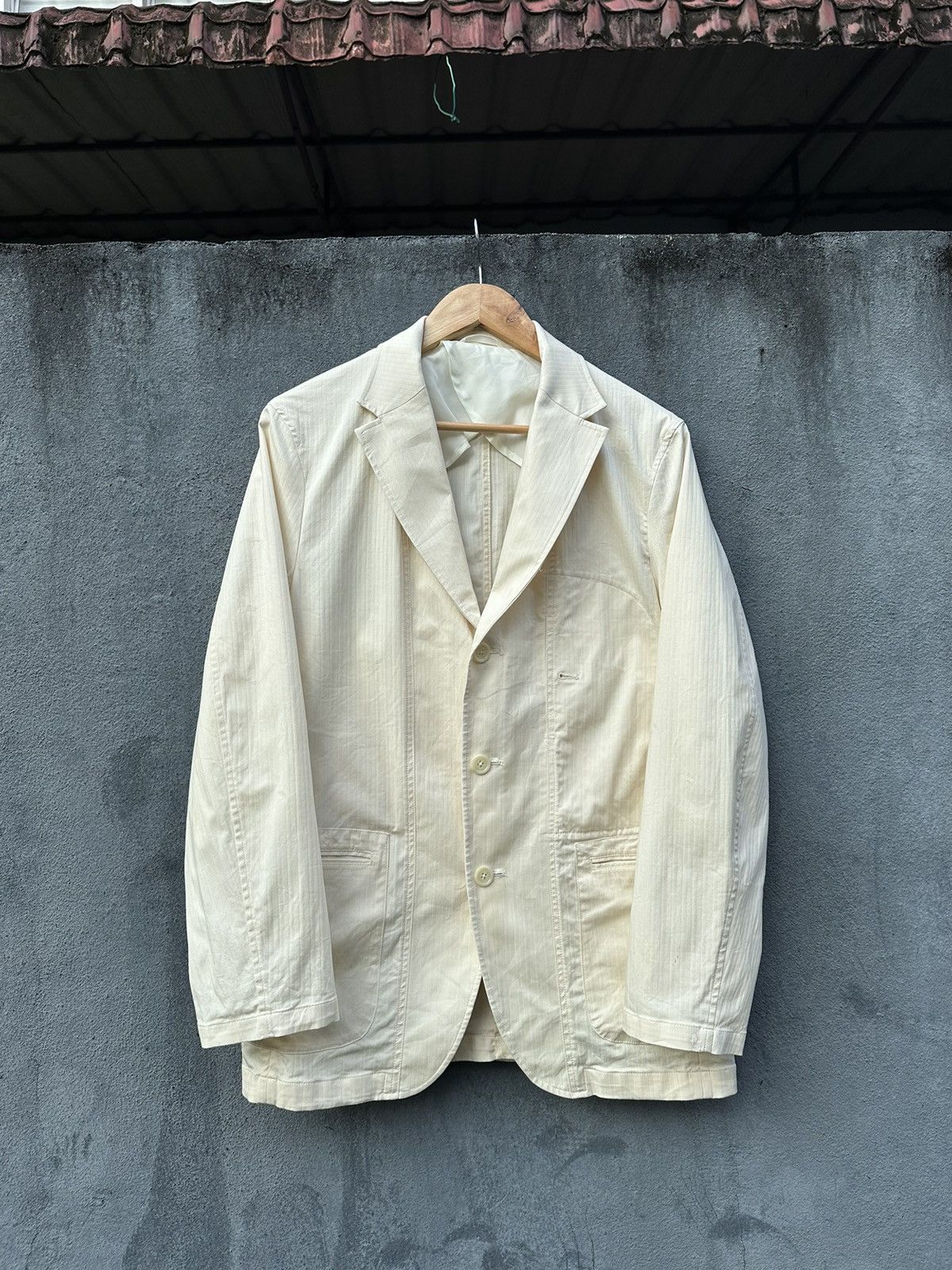 Japanese Brand 👹John Pearce London Cream Chore Jacket Size US S / EU 44-46 / 1 - 2 Thumbnail